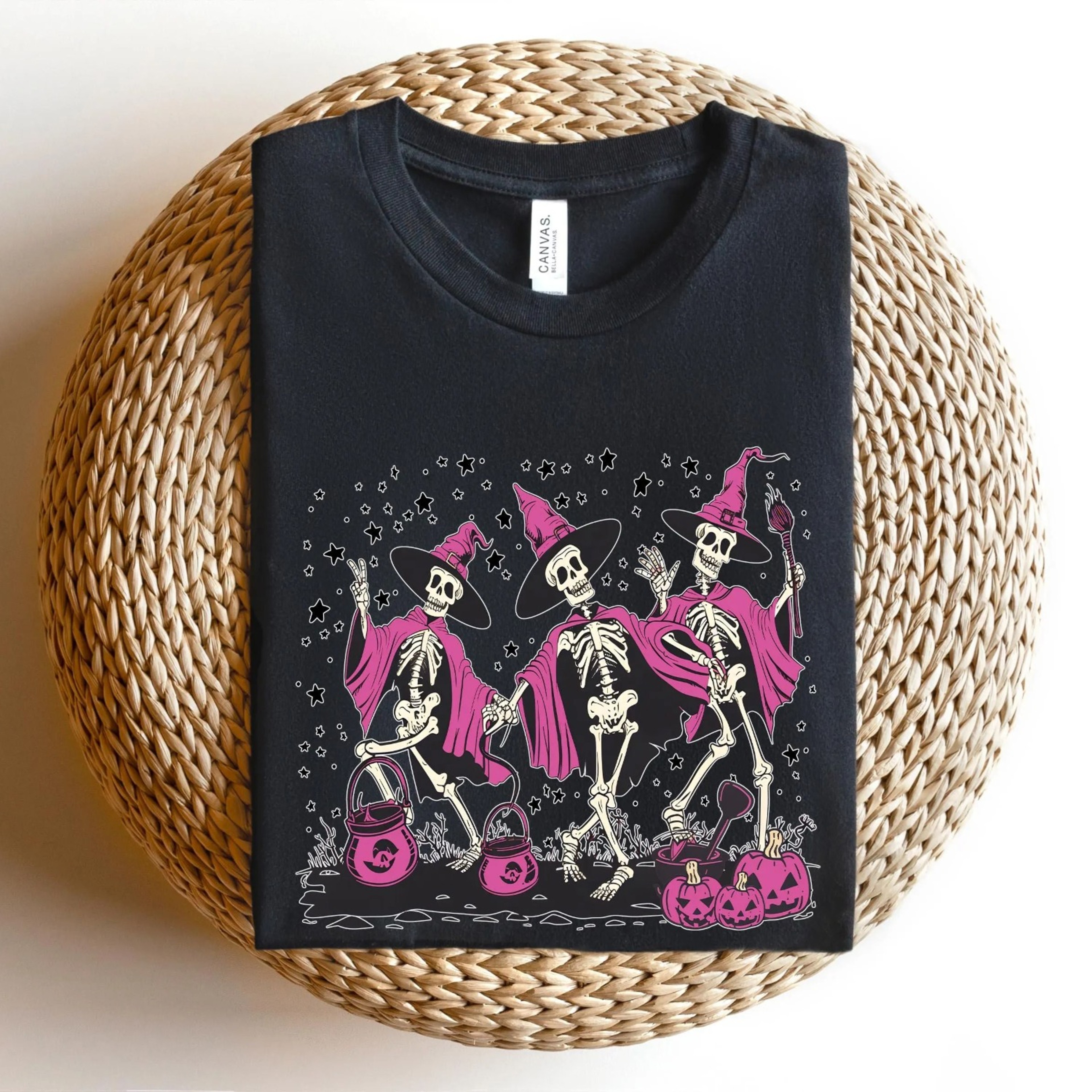 Dancing Skeleton Pumpkin Halloween Sweatshirt Spooky Season Party Crewneck – view 2