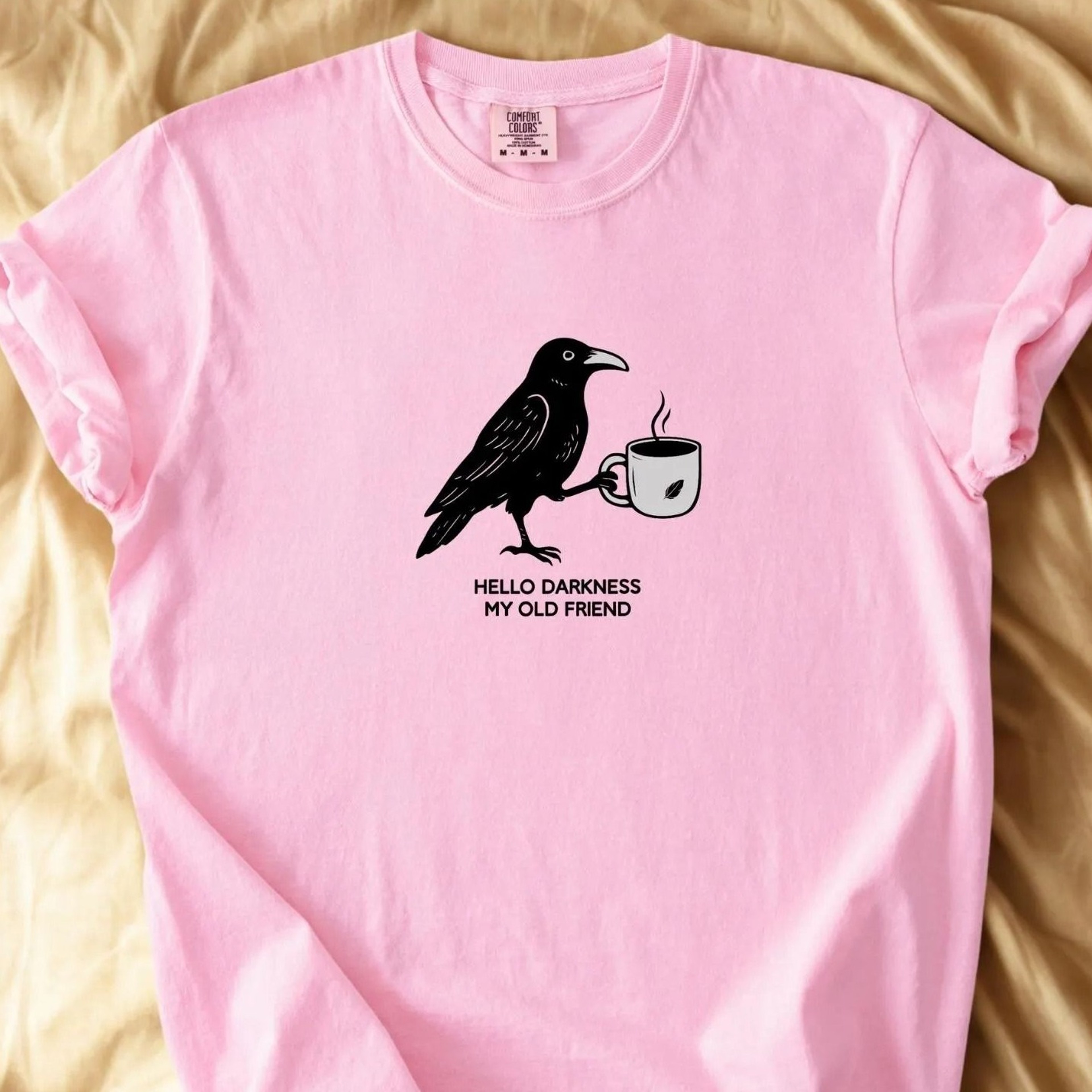 Gift For Coffee Lover Raven Crow Coffee Shirt Halloween Shirt TShirt Fall Tee Tshirts Womens Mens O 