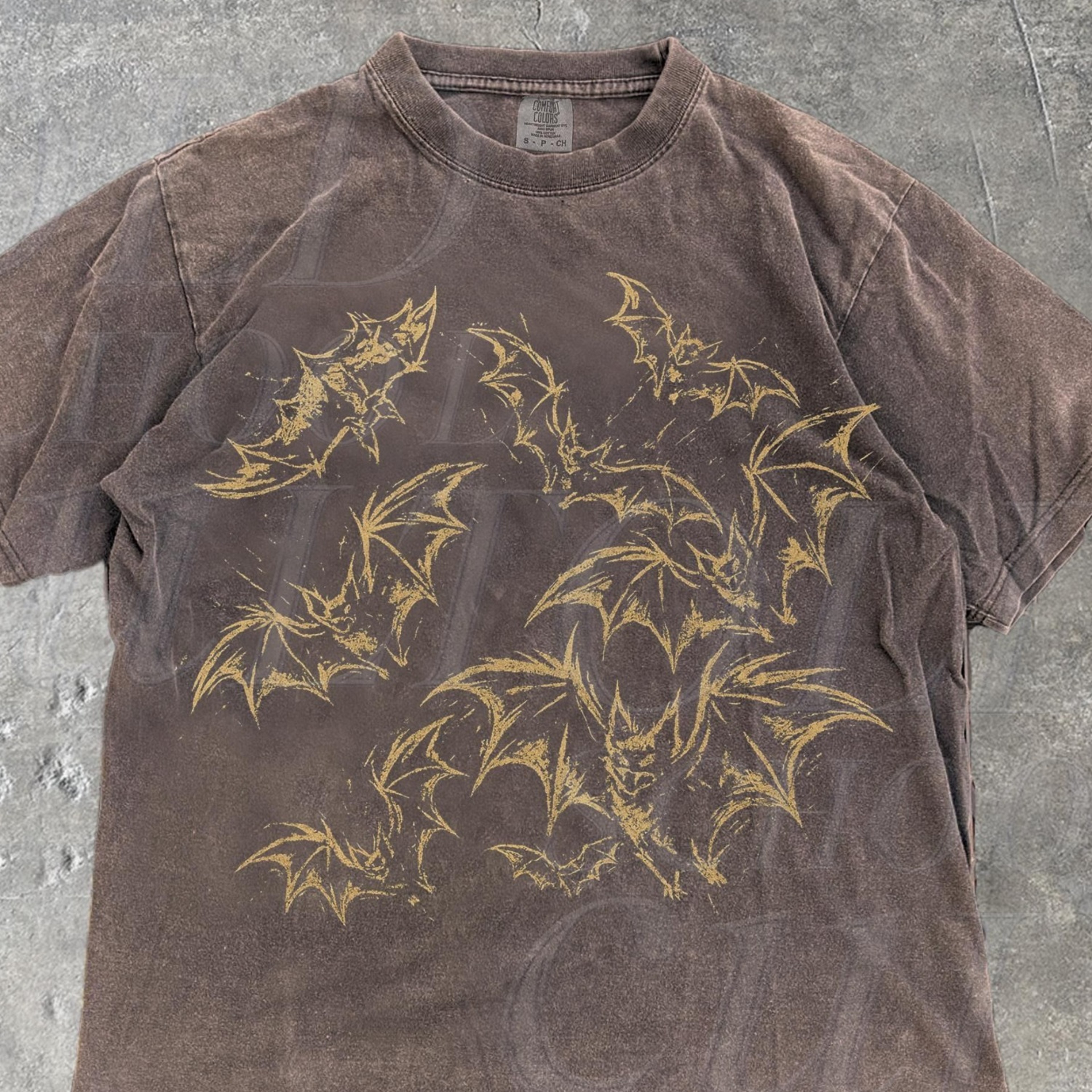 Vintage Halloween Bat 90s Shirt Spooky Y2k 90s Tshirt Bats Print Top Y2K Unisex GarmentDyed Grunge  