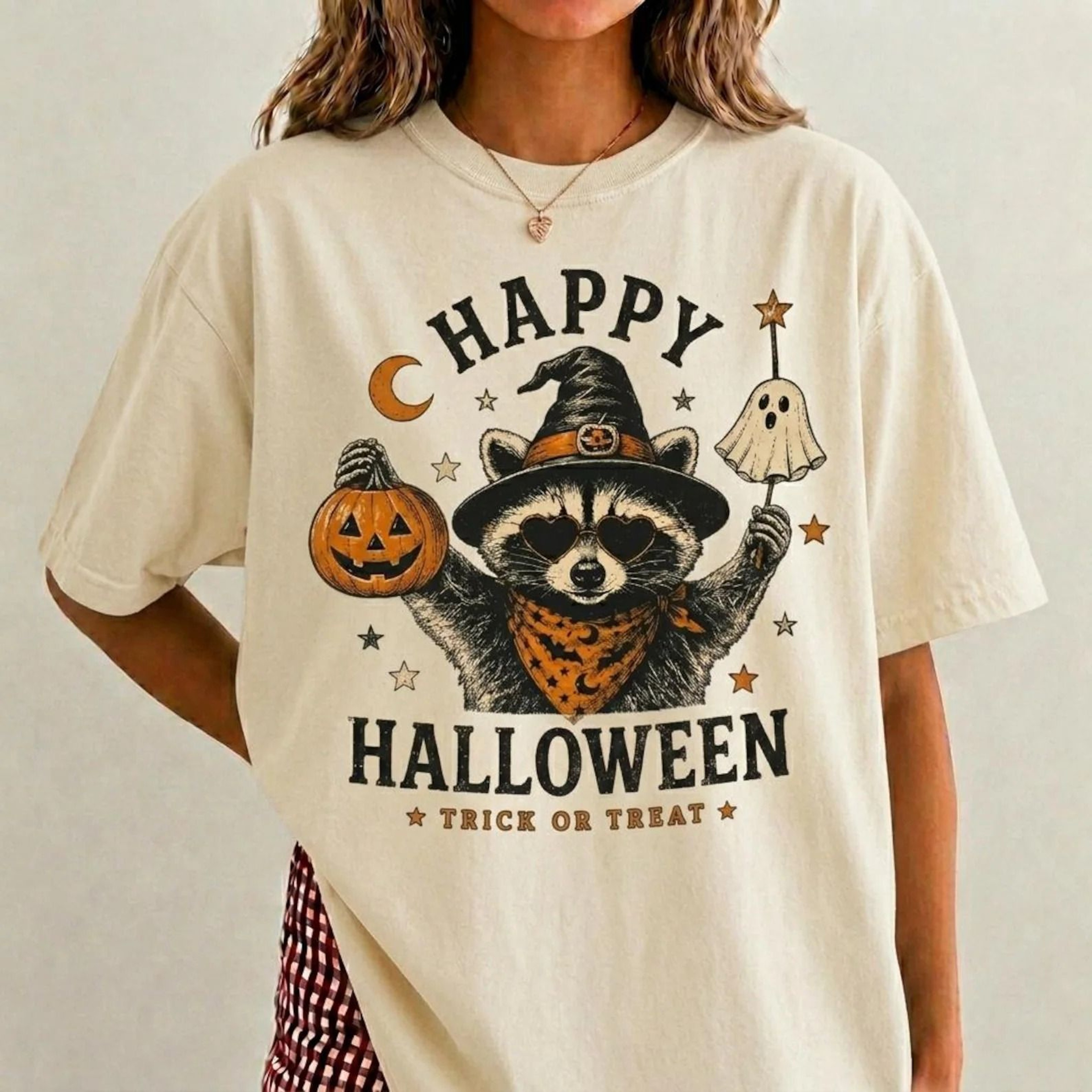 Raccoon Halloween Shirt Spooky Season Graphic Tee Retro Halloween Shirt Spooky Season Shirt Spooky  1