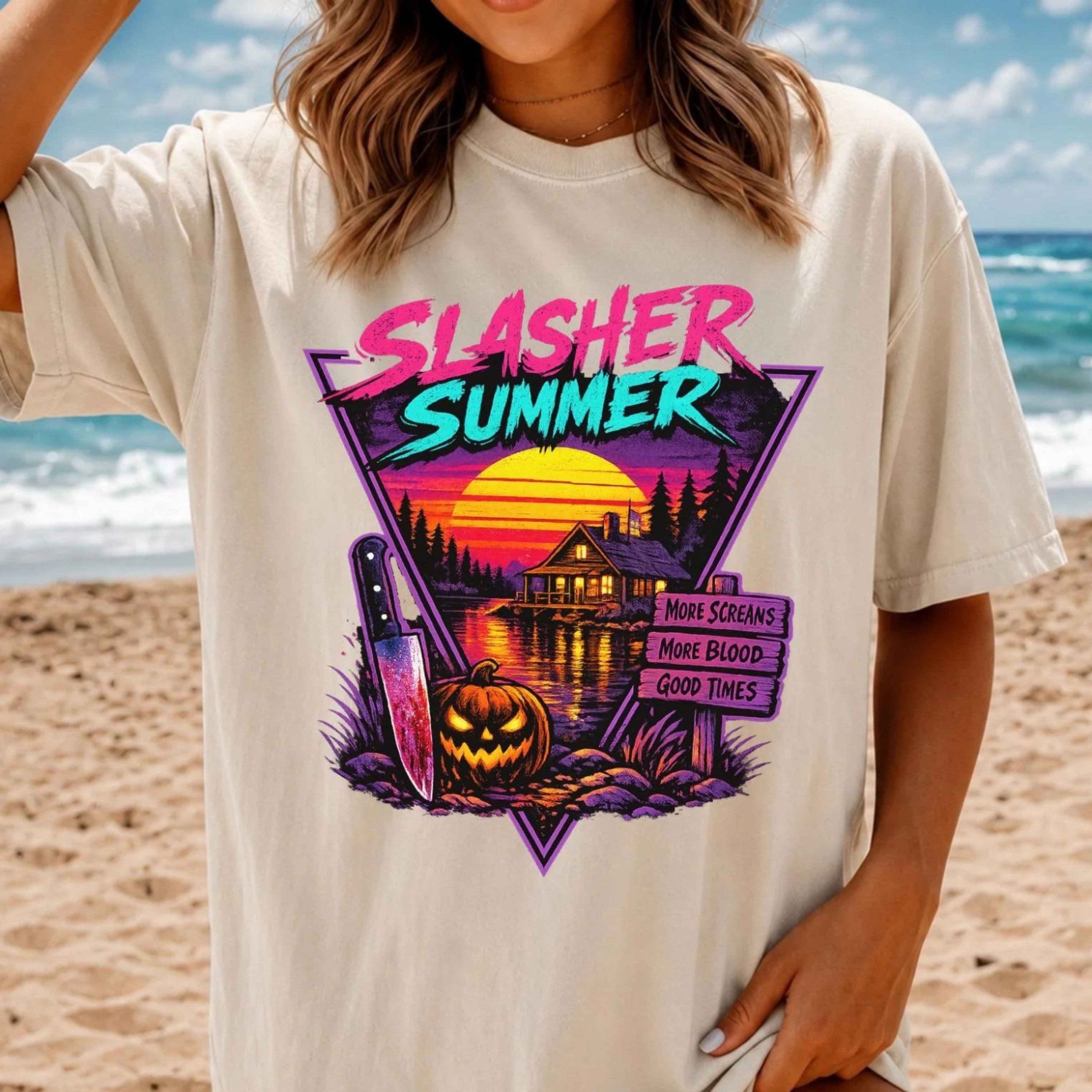 Shirt Retro Horror Camp Tee 80s Halloween Tee Summerween Shirt Spooky Camp Tee Vintage Slasher TShi 