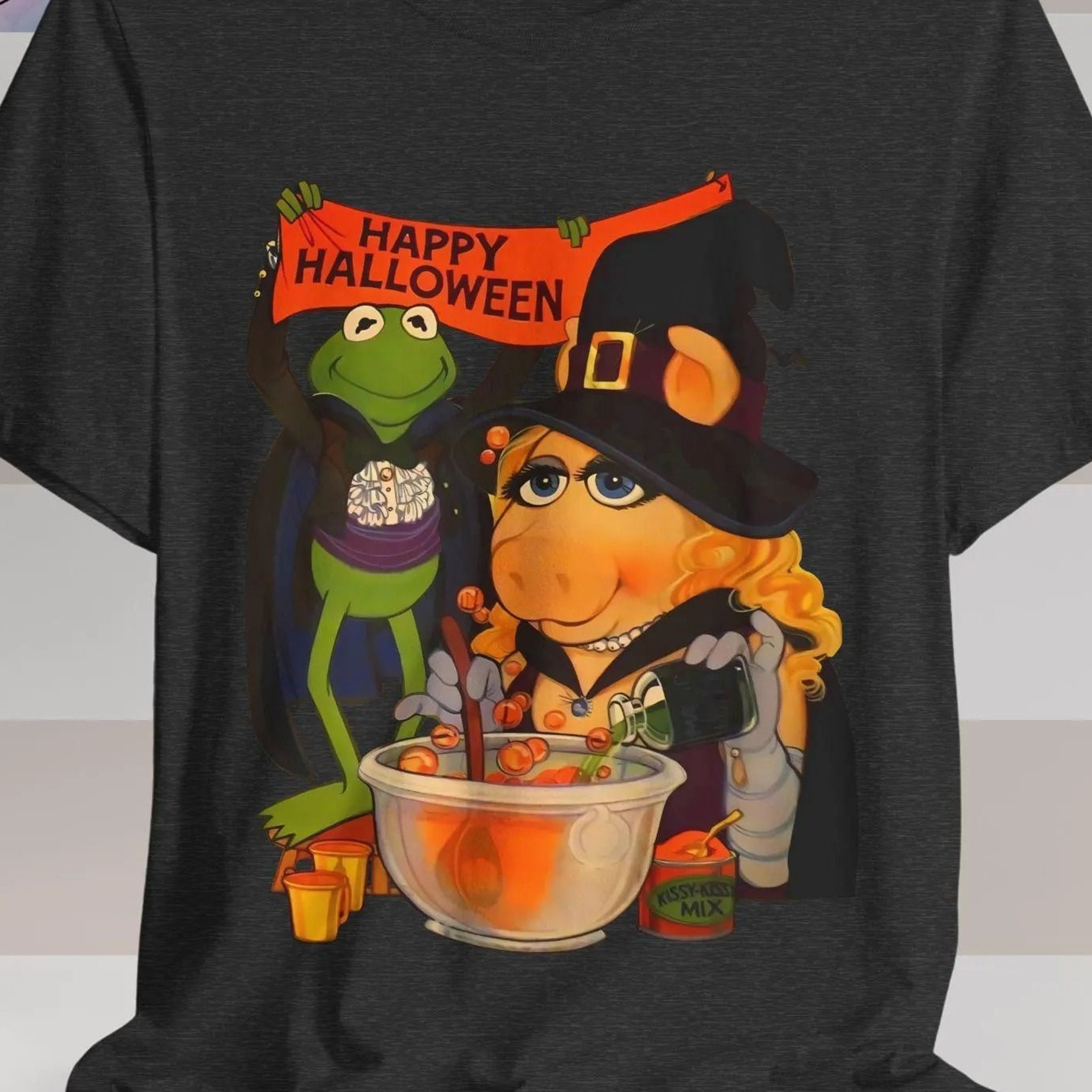 Retro Muppets Happy Halloween Shirt Kermit  Miss Piggy Tee Unisex Jersey TShirt Costume Party Top 7 
