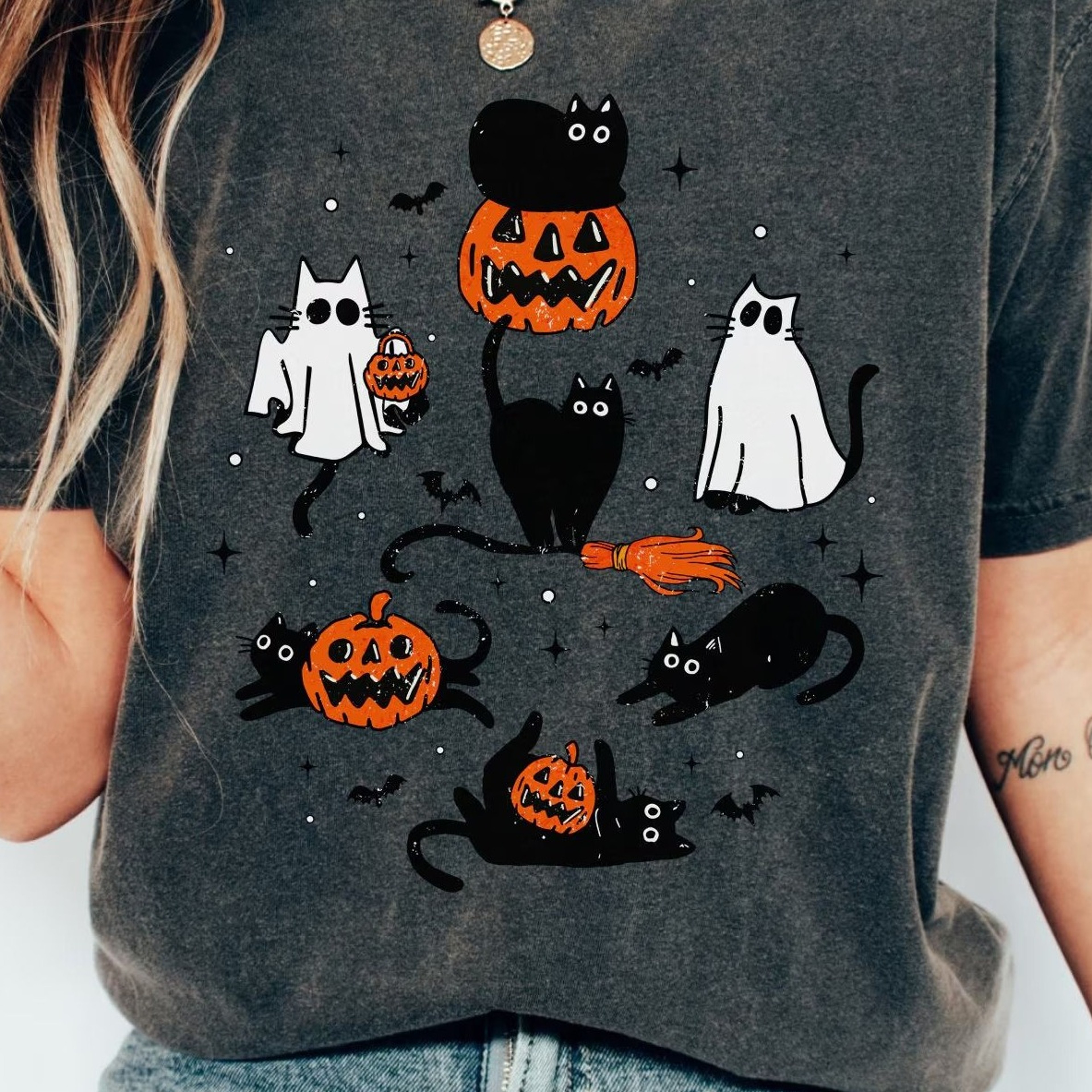 Cute Cat Shirt Womens Halloween Shirt Cute Fall Shirt Spooky Season Shirt Gift For Halloween 1jpg