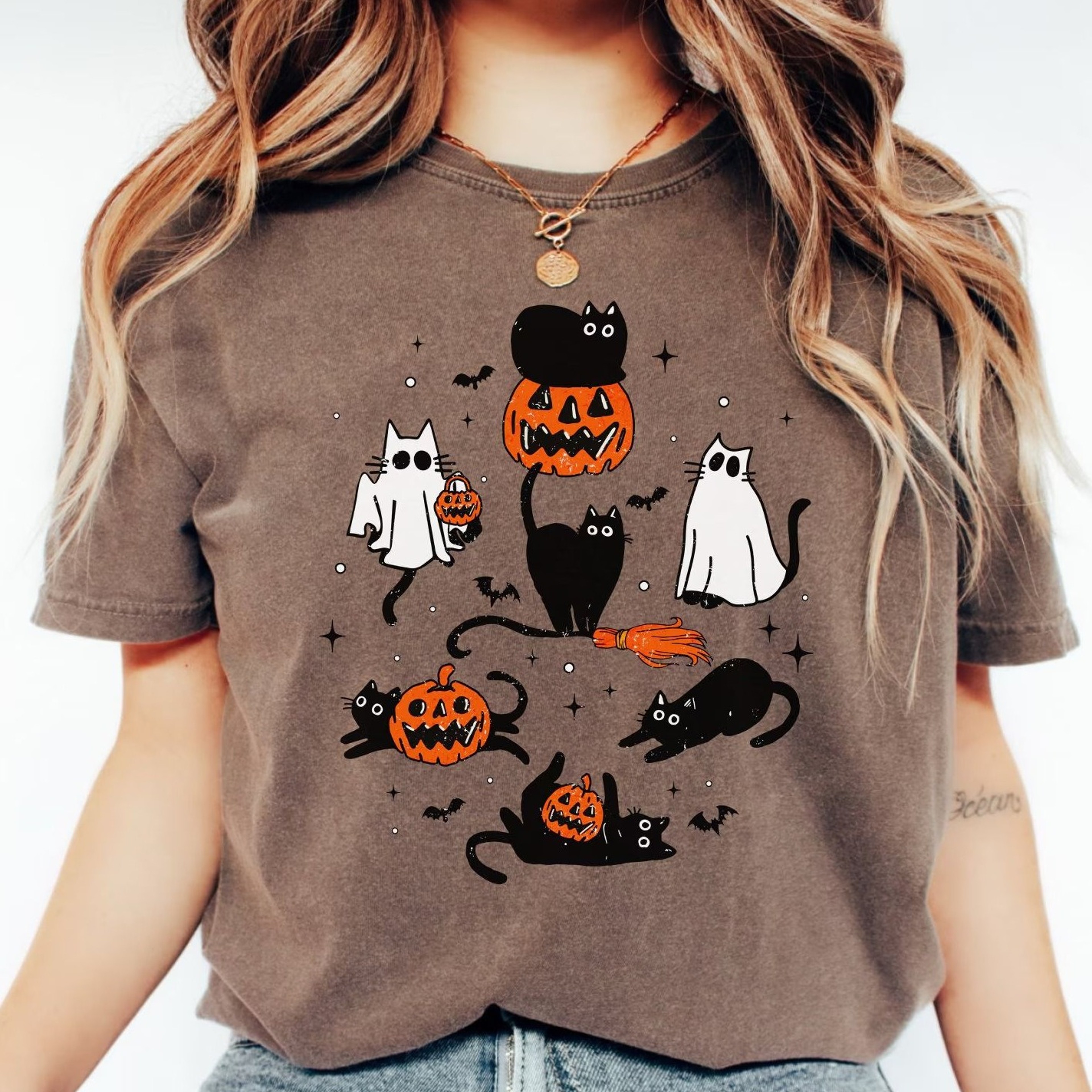 Cute Cat Shirt Womens Halloween Shirt Cute Fall Shirt Spooky Season Shirt Gift For Halloween 2jpg