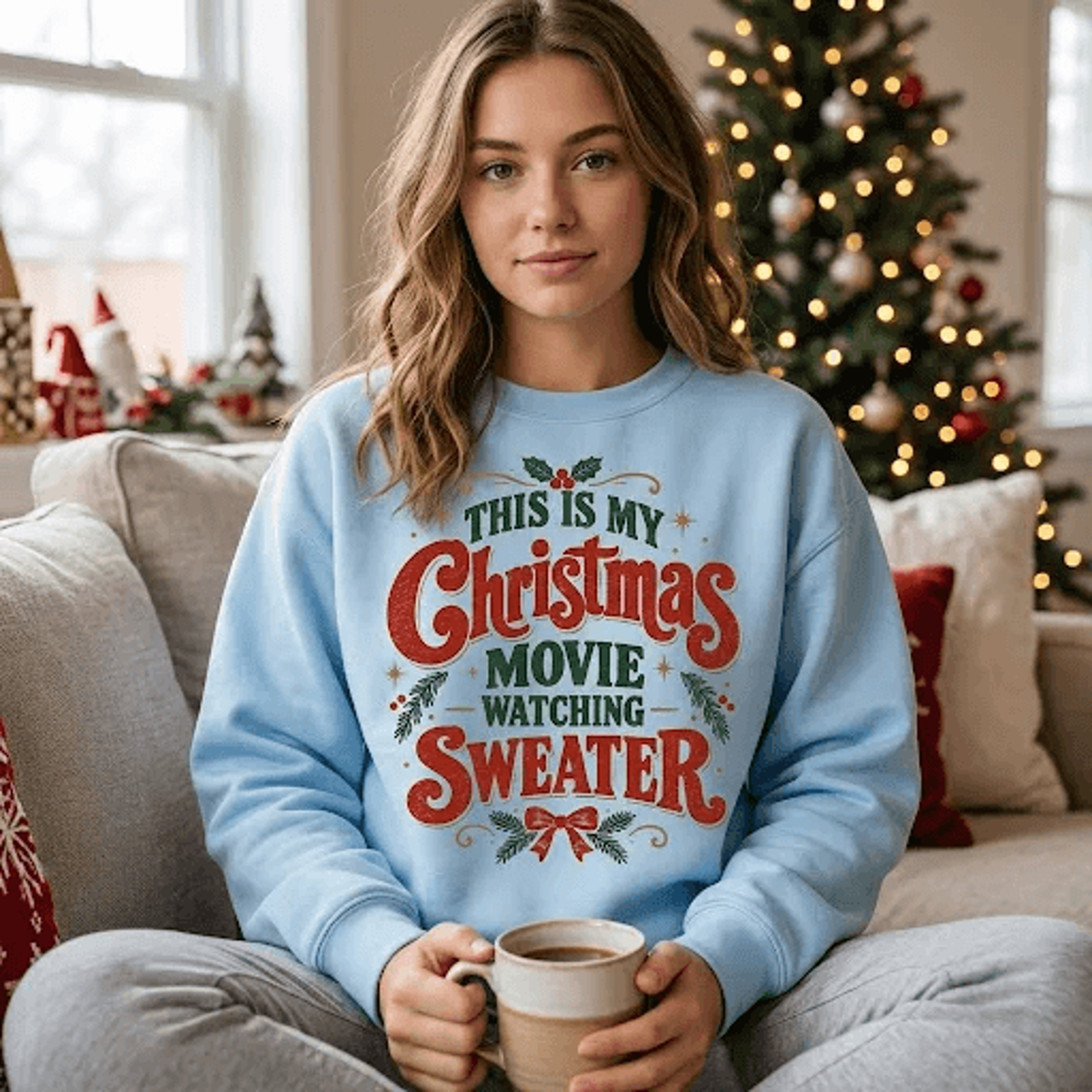 This Is My Christmas Movie Watching Sweatshirt Cozy Holiday Movie Night Sweatshirt Funny Christmas  2