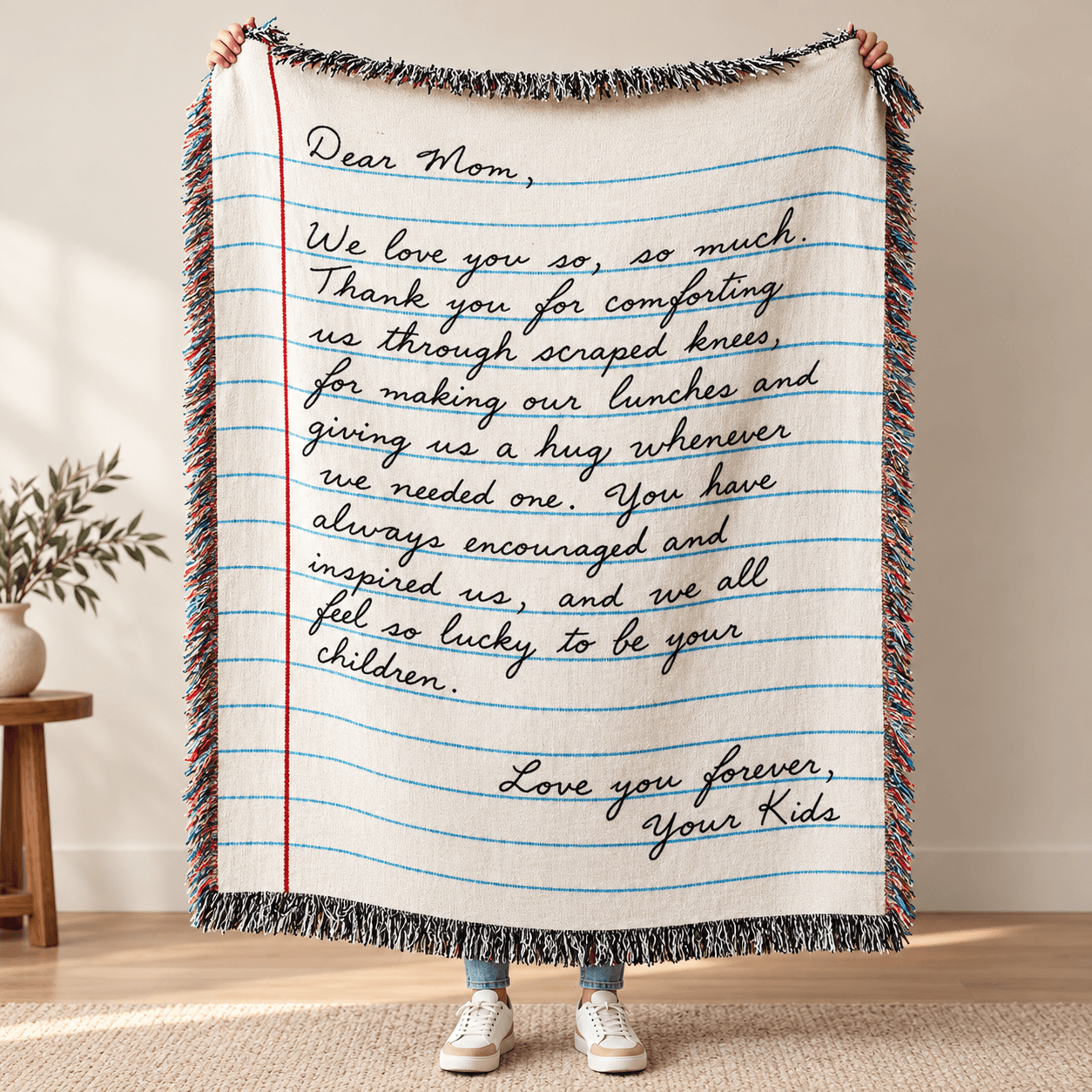 Dear Mom Woven Blanket Heartfelt Letter From Kids Sentimental Mothers Day Gift Thank You Mom Blanke 0