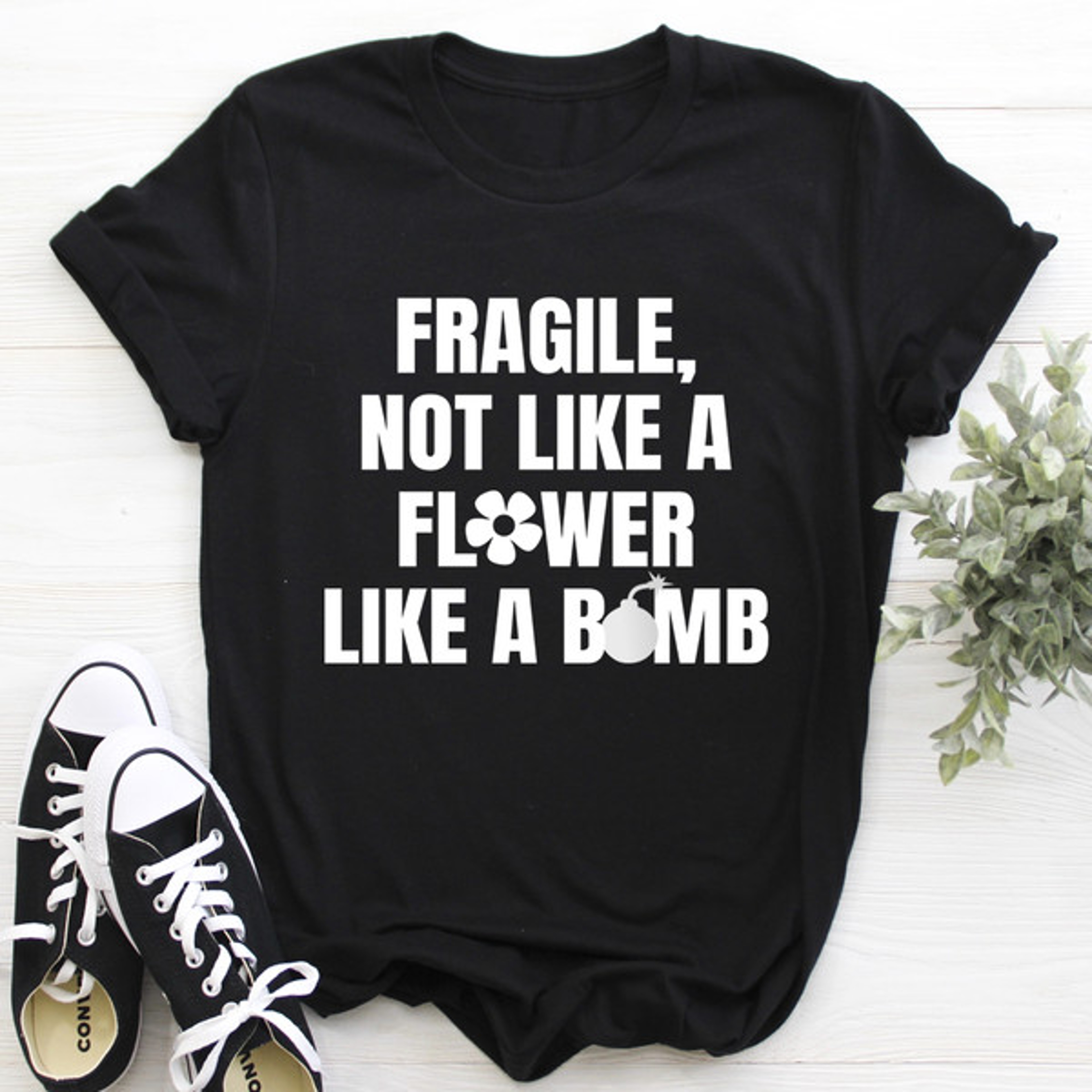 Fragile Not Like A Flower Tee – view 2