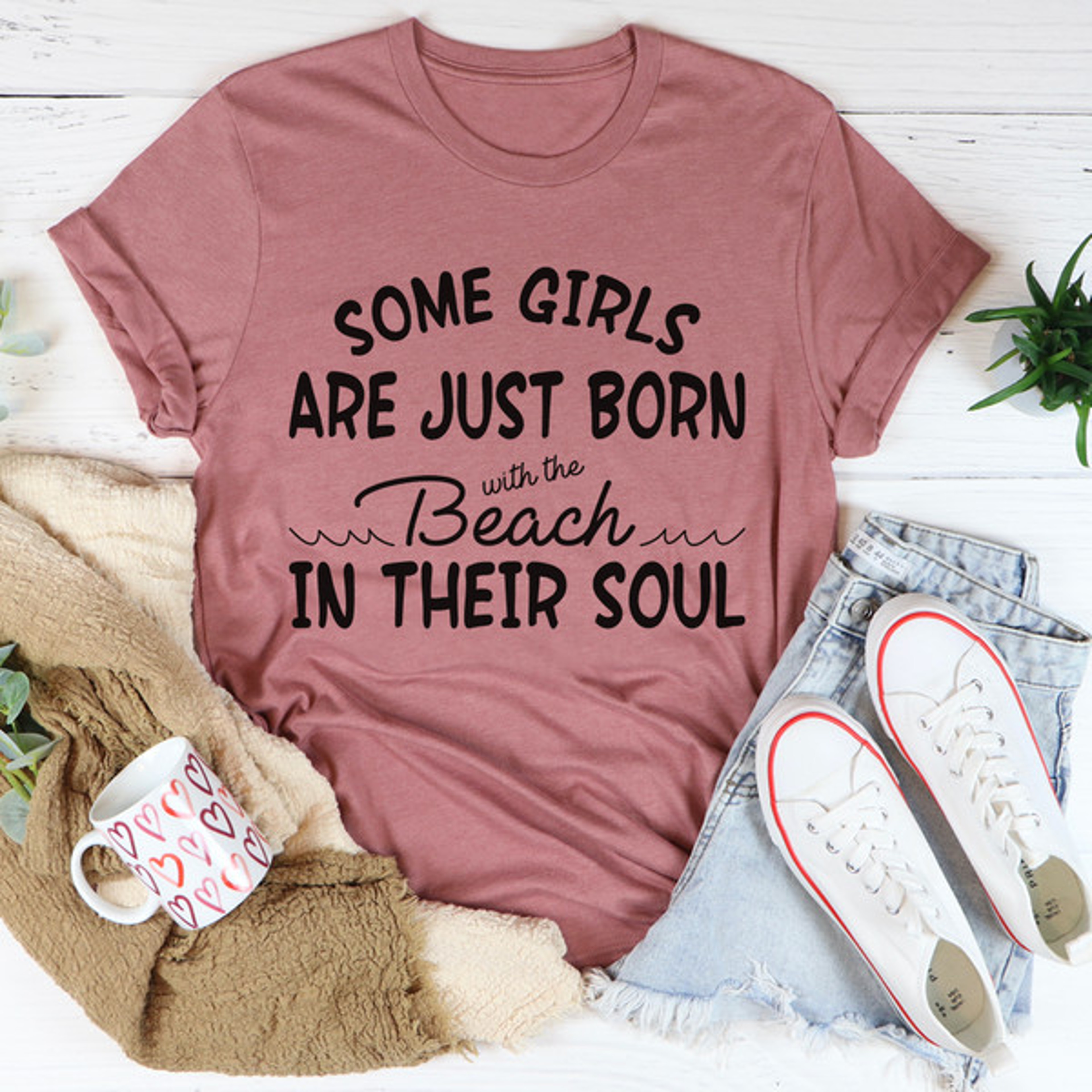 Some Girls Are Just Born With The Beach In Their Soul Tee – view 4