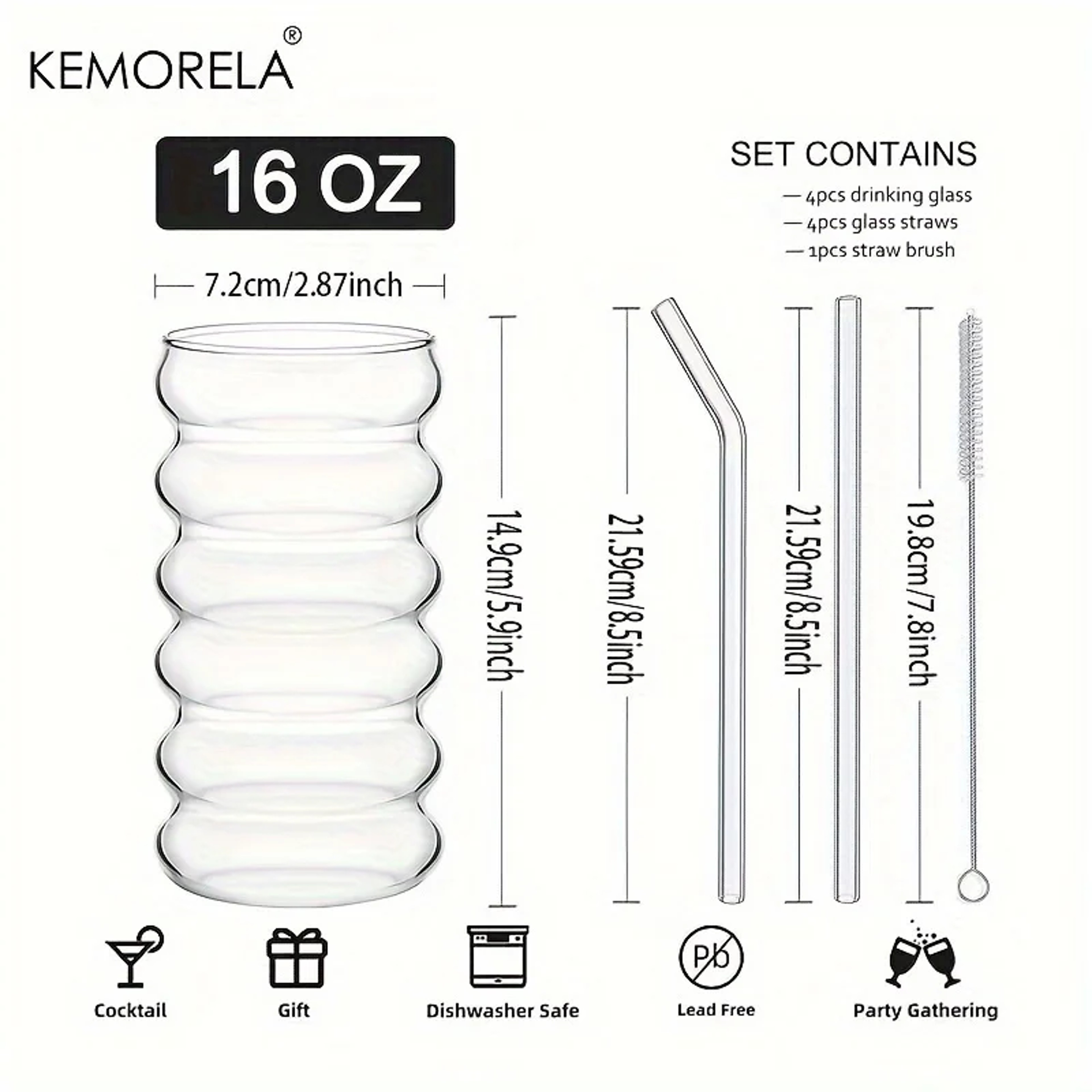 Heatresistant Transparent Glass Cup Creative Tumbler Drinkware Tea Juice Milk Coffee Mug Home Water 5