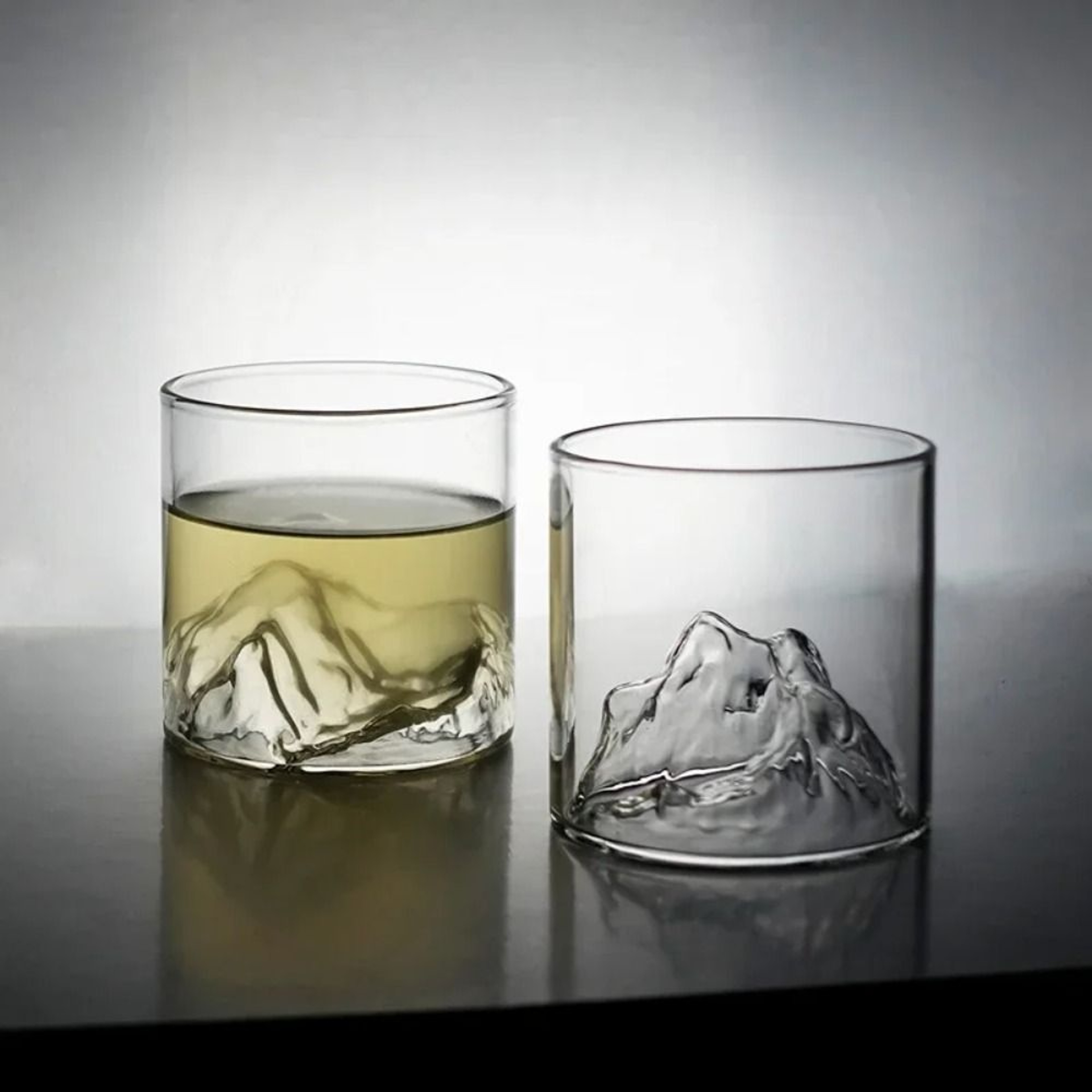 Heat-Resistant Borosilicate Whiskey Glass, Elegant Mountain View Tumbler for Scotch Wine Tea, Home Barware – view 6