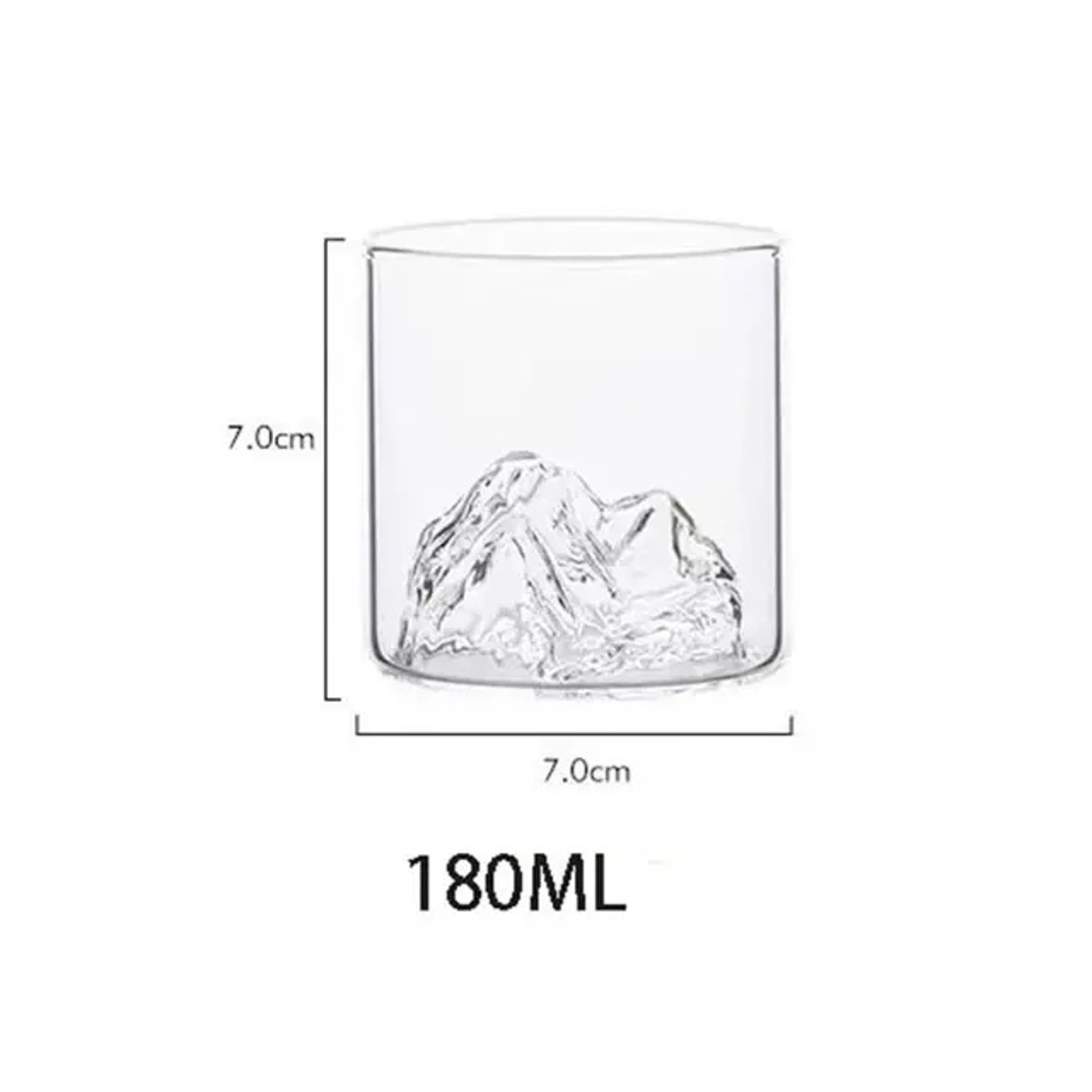 Heat-Resistant Borosilicate Whiskey Glass, Elegant Mountain View Tumbler for Scotch Wine Tea, Home Barware – view 7