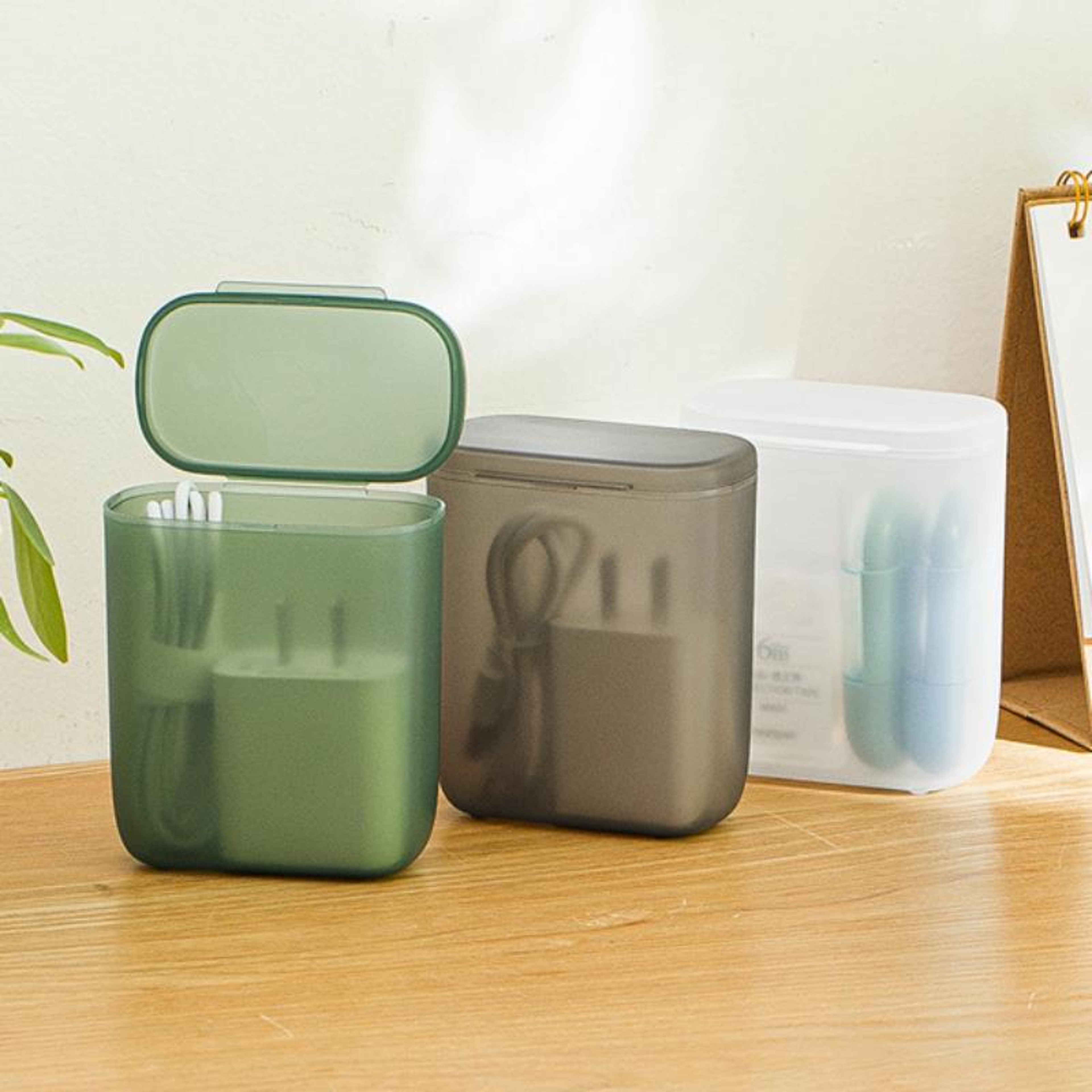Travel Earphones Charger Cord Storage Box Desktop Data Cable Organizer For USB Cable Wire Managemen 0