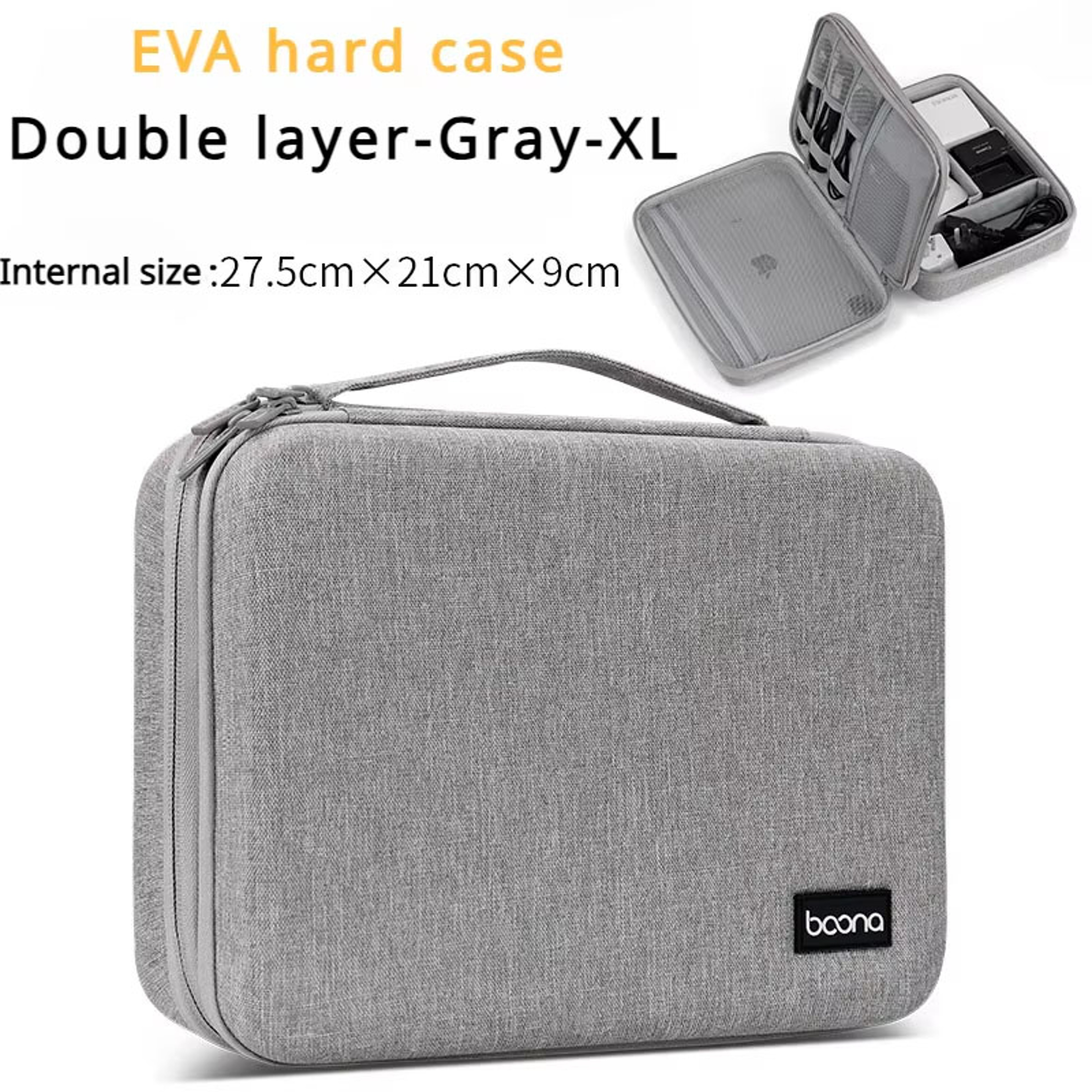 Travel Hard Case Digital Storage Bag, Large Capacity Charger Cable Power Bank Organizer – view 8
