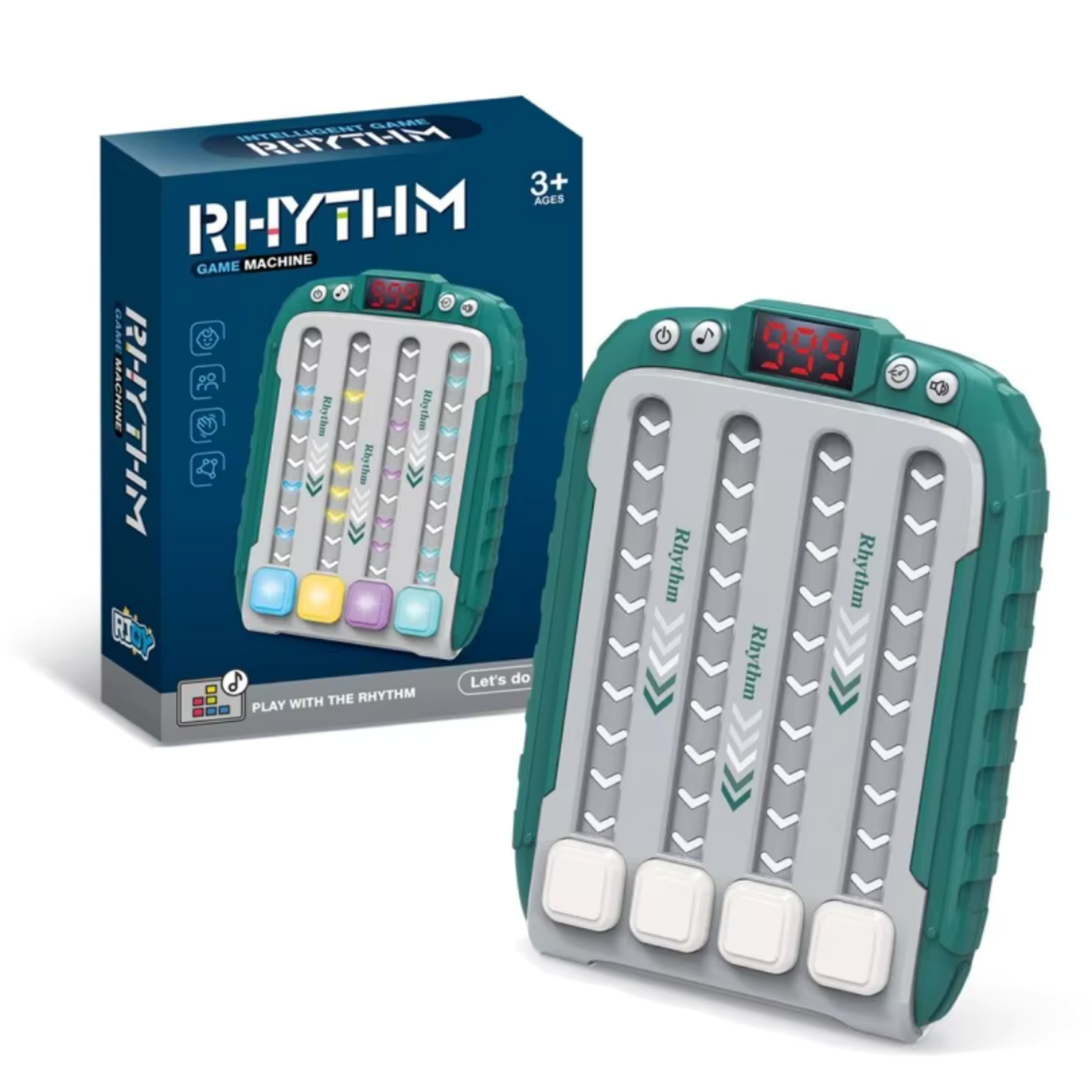 Brain Training Music Rhythm Game Machine Light Up Puzzle Sensory Toys Montessori Travel Educational 6
