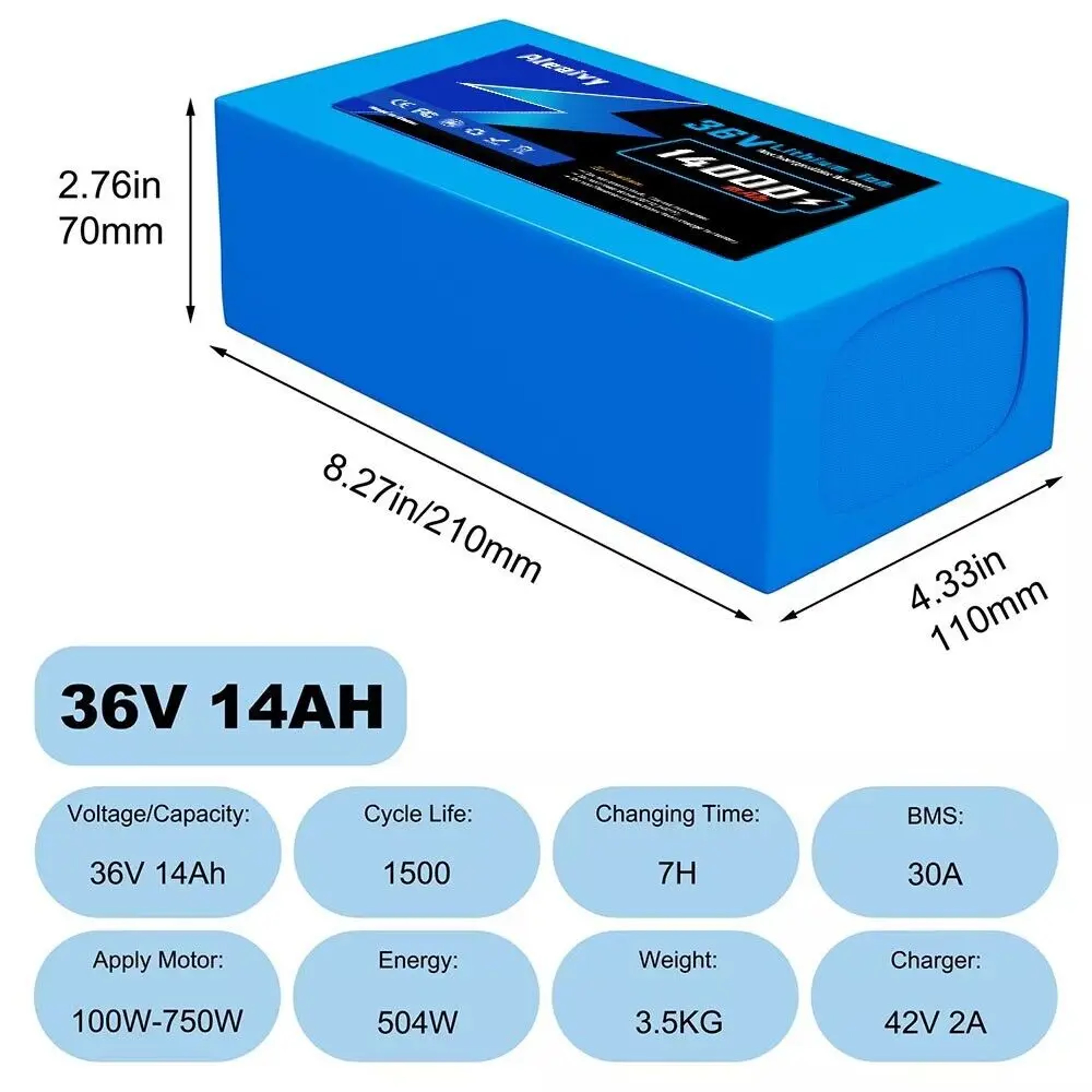 Lithium Battery Pack Ebike Battery With Charger For Bicycle Scooter Motorcycle 2
