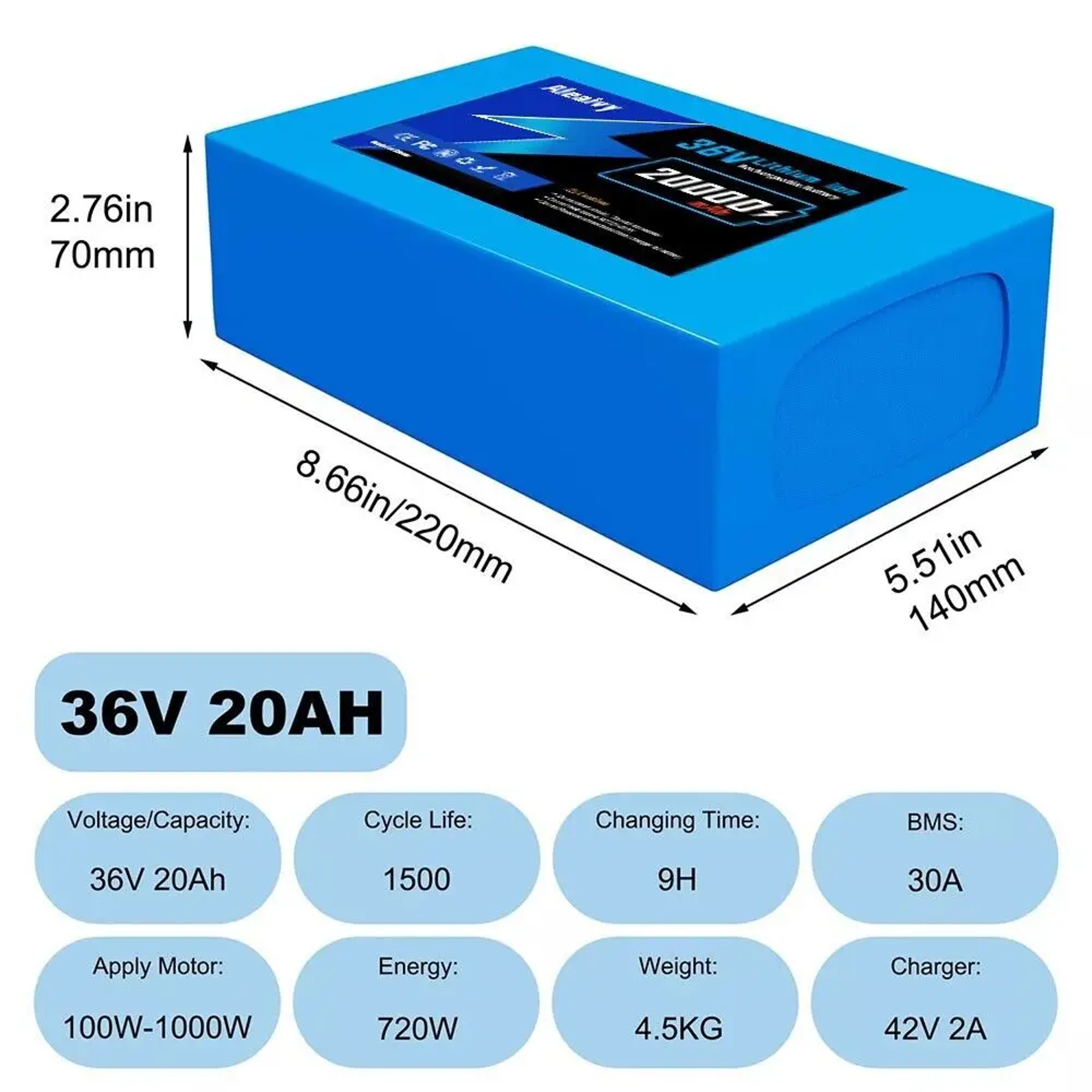 Lithium Battery Pack Ebike Battery With Charger For Bicycle Scooter Motorcycle 3