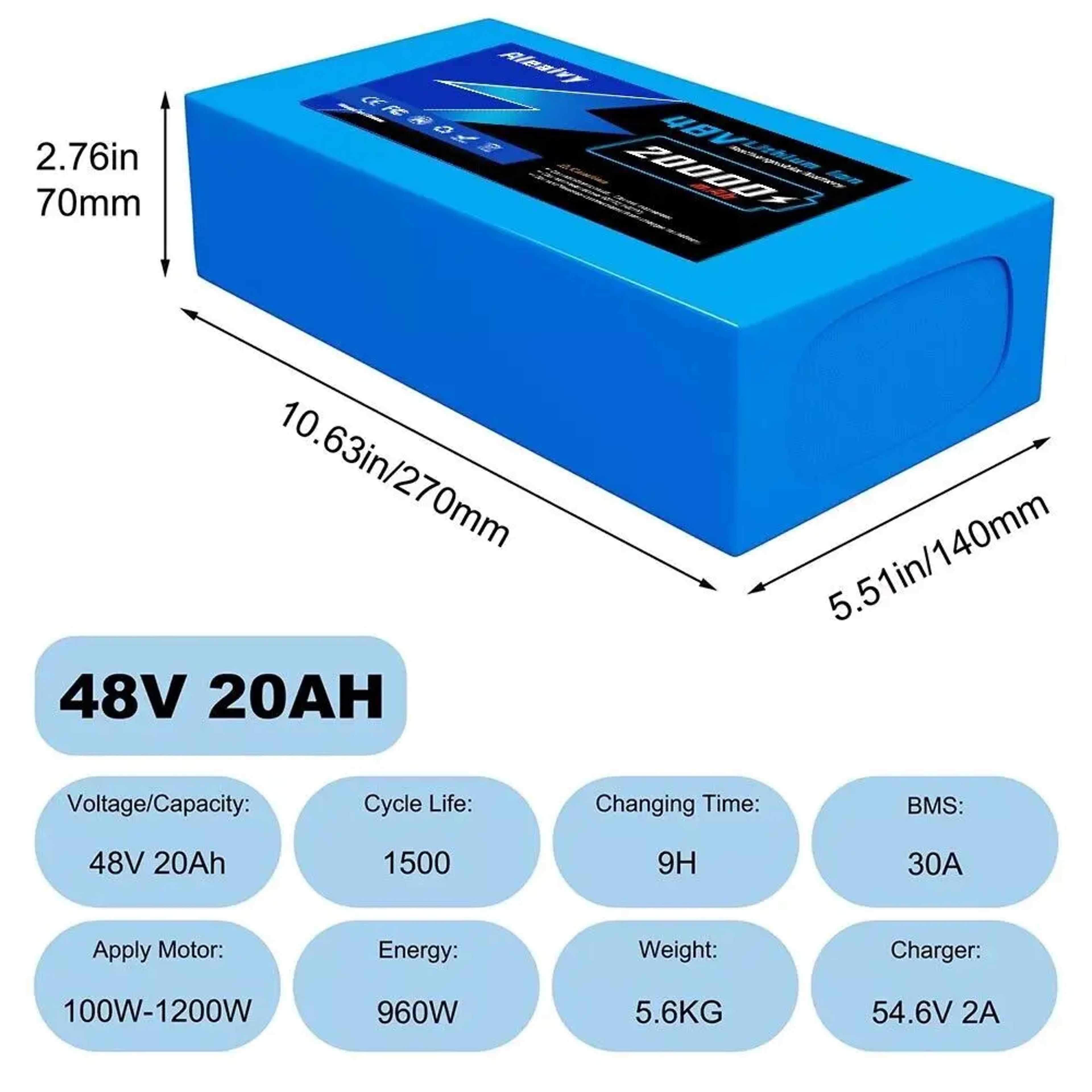 Lithium Battery Pack Ebike Battery With Charger For Bicycle Scooter Motorcycle 4