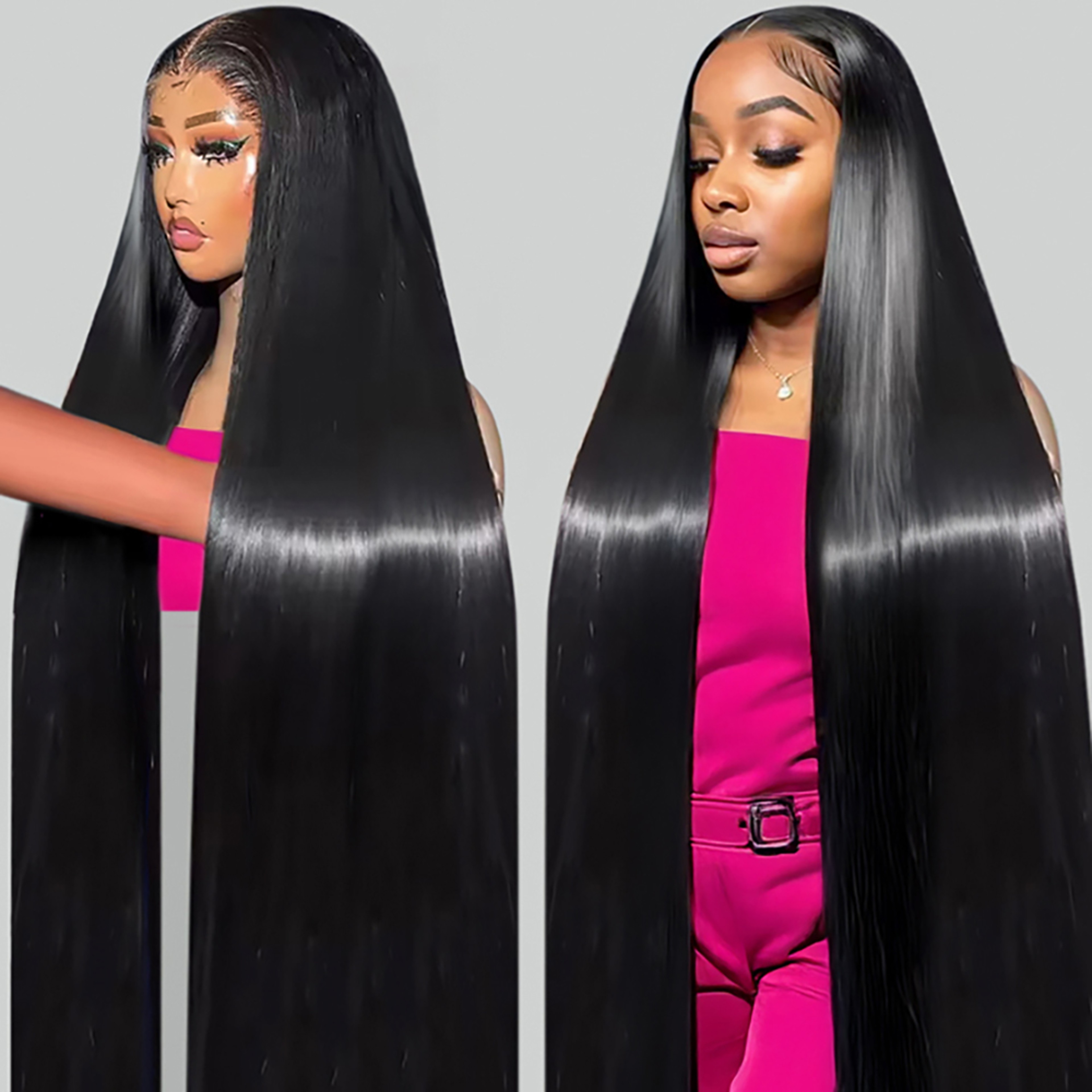 HD Transparent Bone Straight Lace Front Wigs Full Lace Brazilian Human Hair for Women – view 4