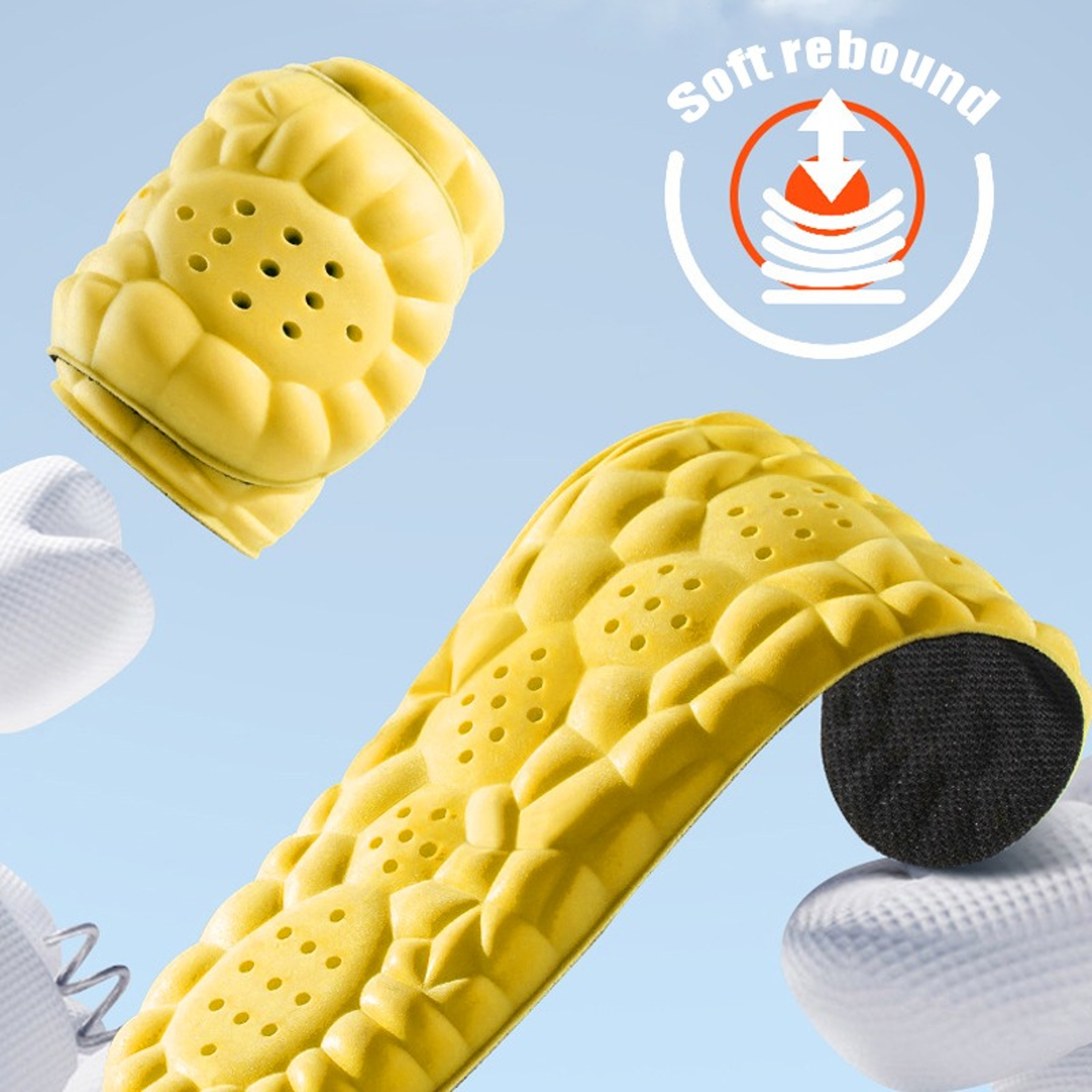Sports Insoles With 4D Cloud Technology For Shoes Soft Breathable Cushion PU Sole Orthopedic Shock  3
