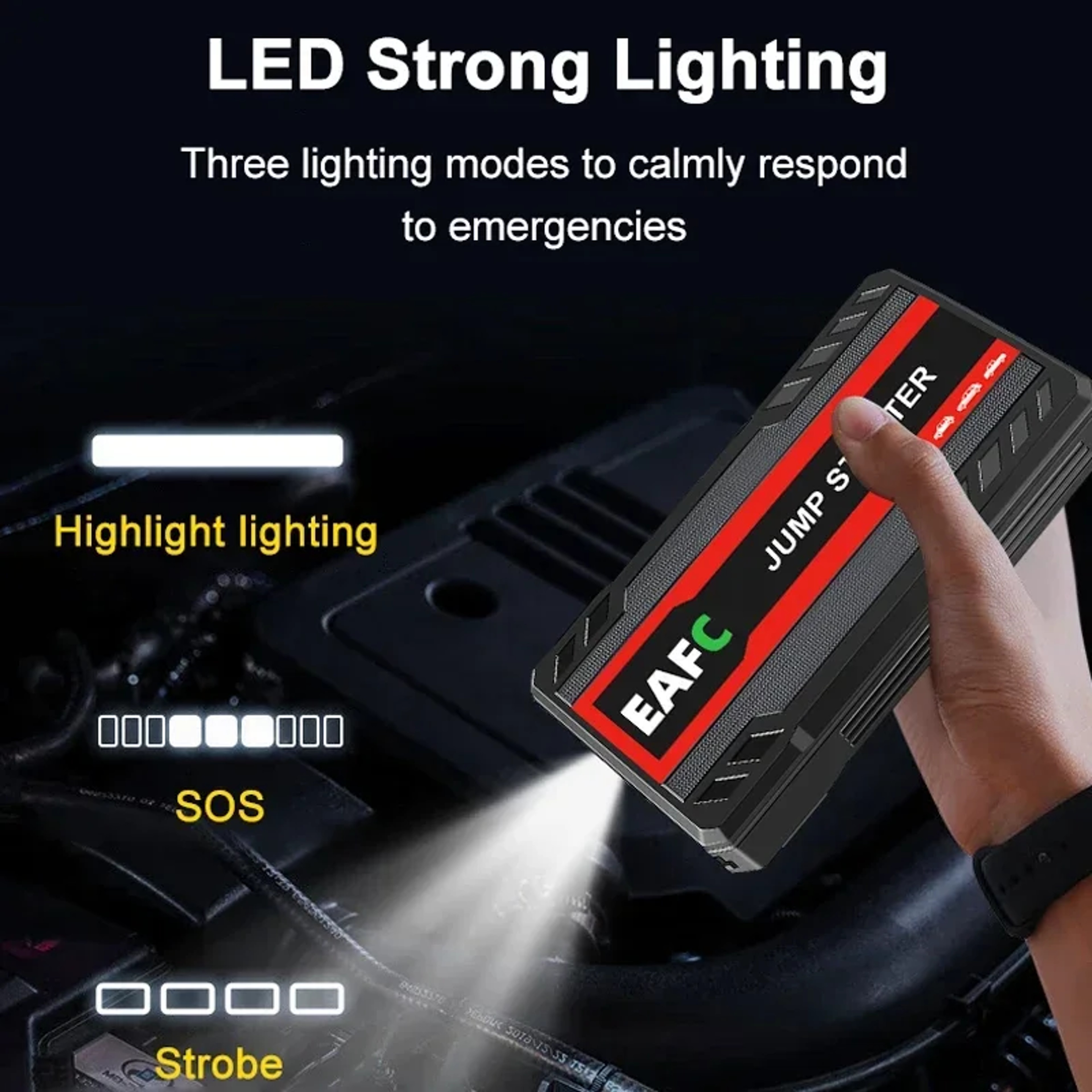 Car Jump Starter EAFC Power Bank With LED Light Auto Starting Device For Car Battery Booster Buster 1
