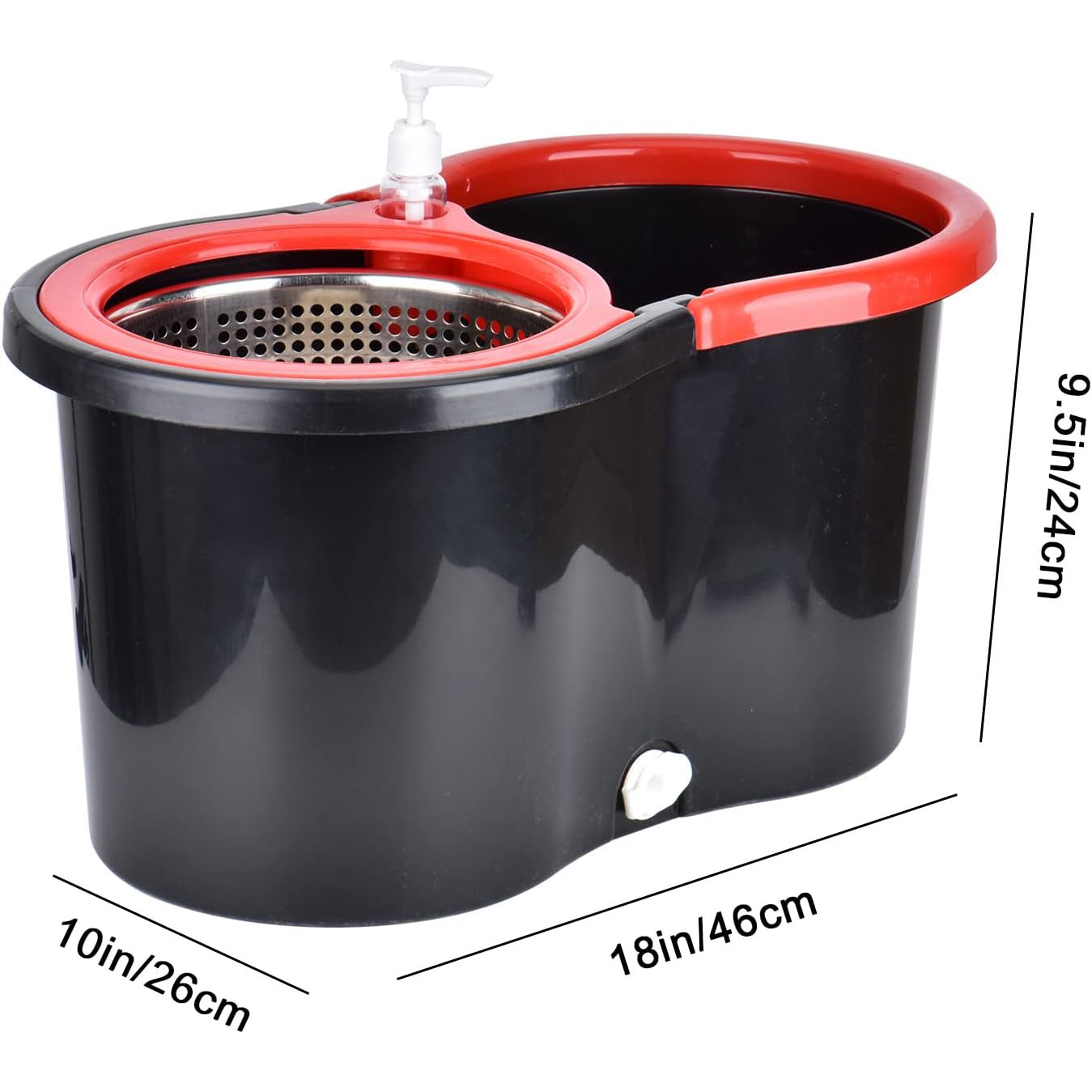 Spin Mop Set With Wring System Microfiber Heads Stainless Steel Basket Handle For Efficient Floor C 4