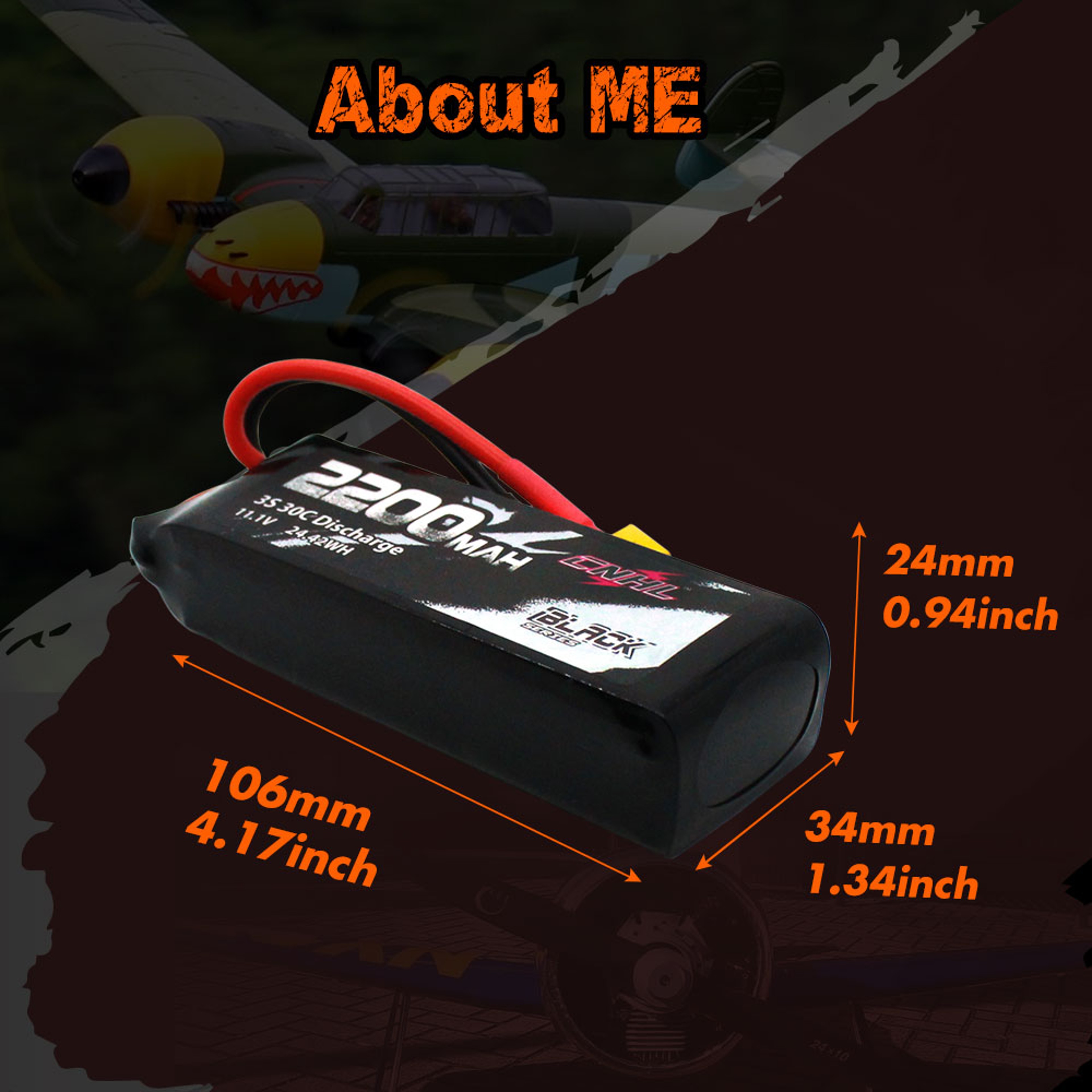 CNHL Lipo Battery With Plug For RC Quadcopter FPV Drone Car Racing 3