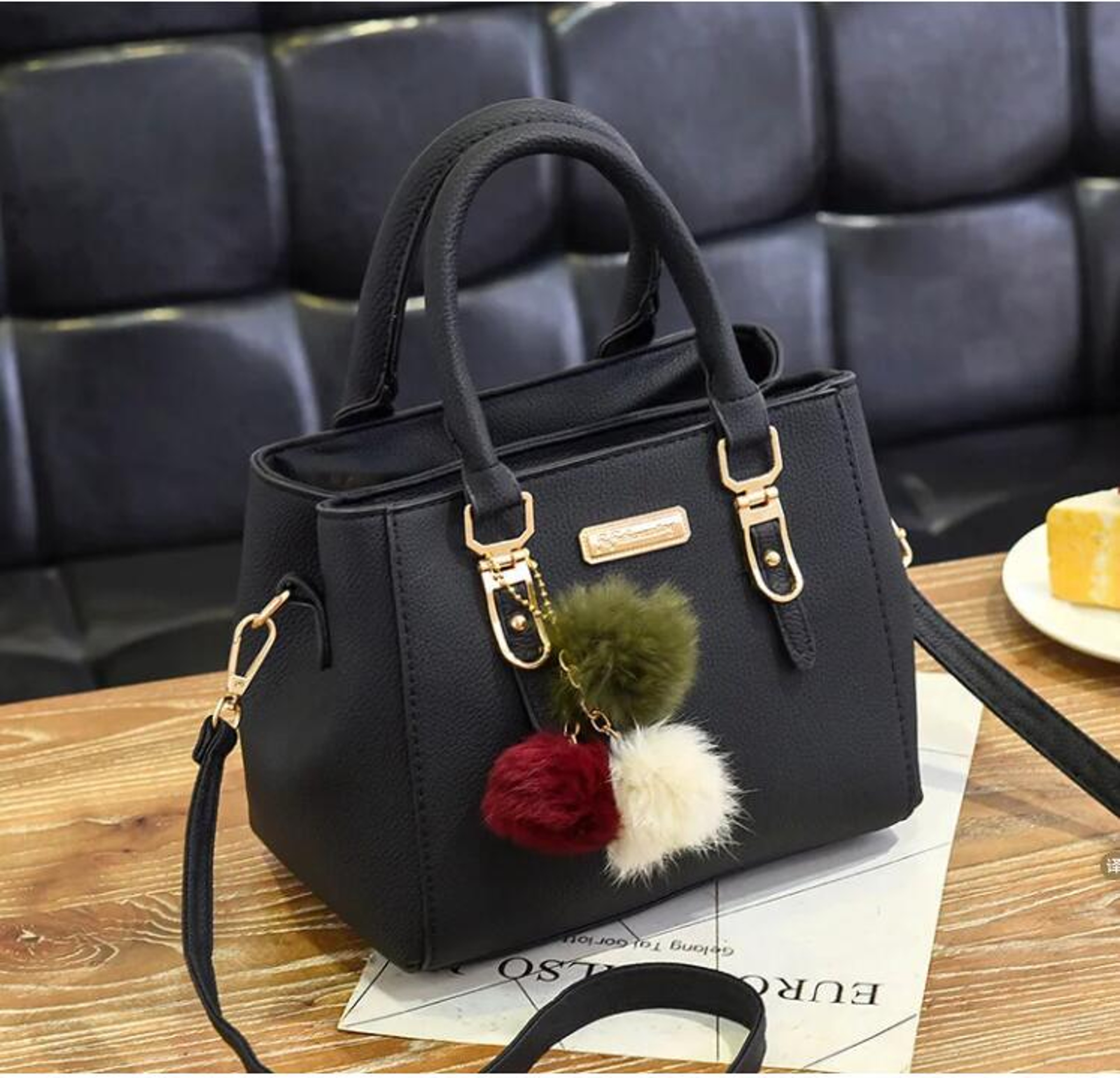 Large Capacity Fashion Solid Color One Shoulder Bag with Bow, Portable Bandolera Casual Satchel Cross-body Handbag – view 11