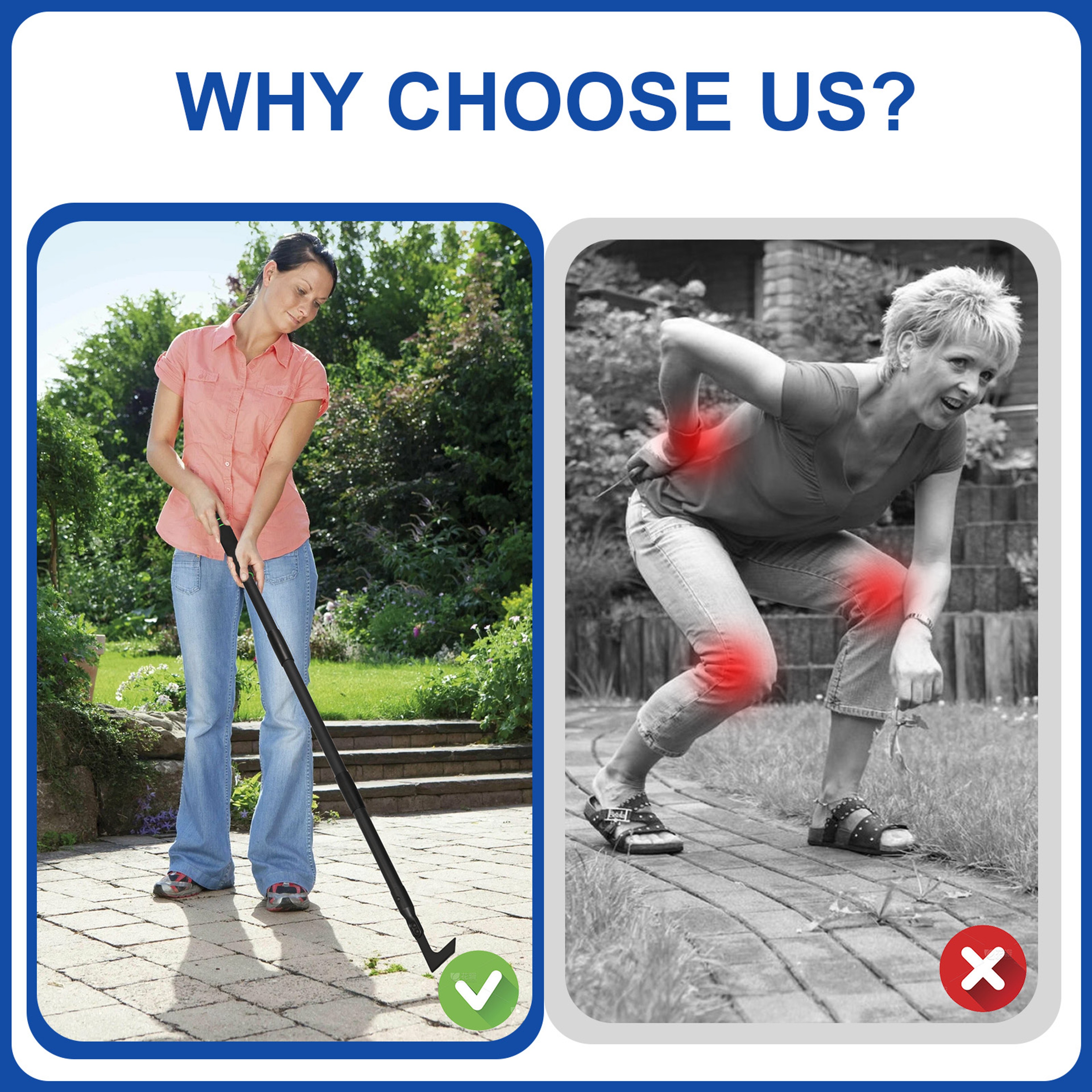 Crack Weeder Tool With Long Handle L Shaped Blades For Efficient Narrow Space Weeding 4