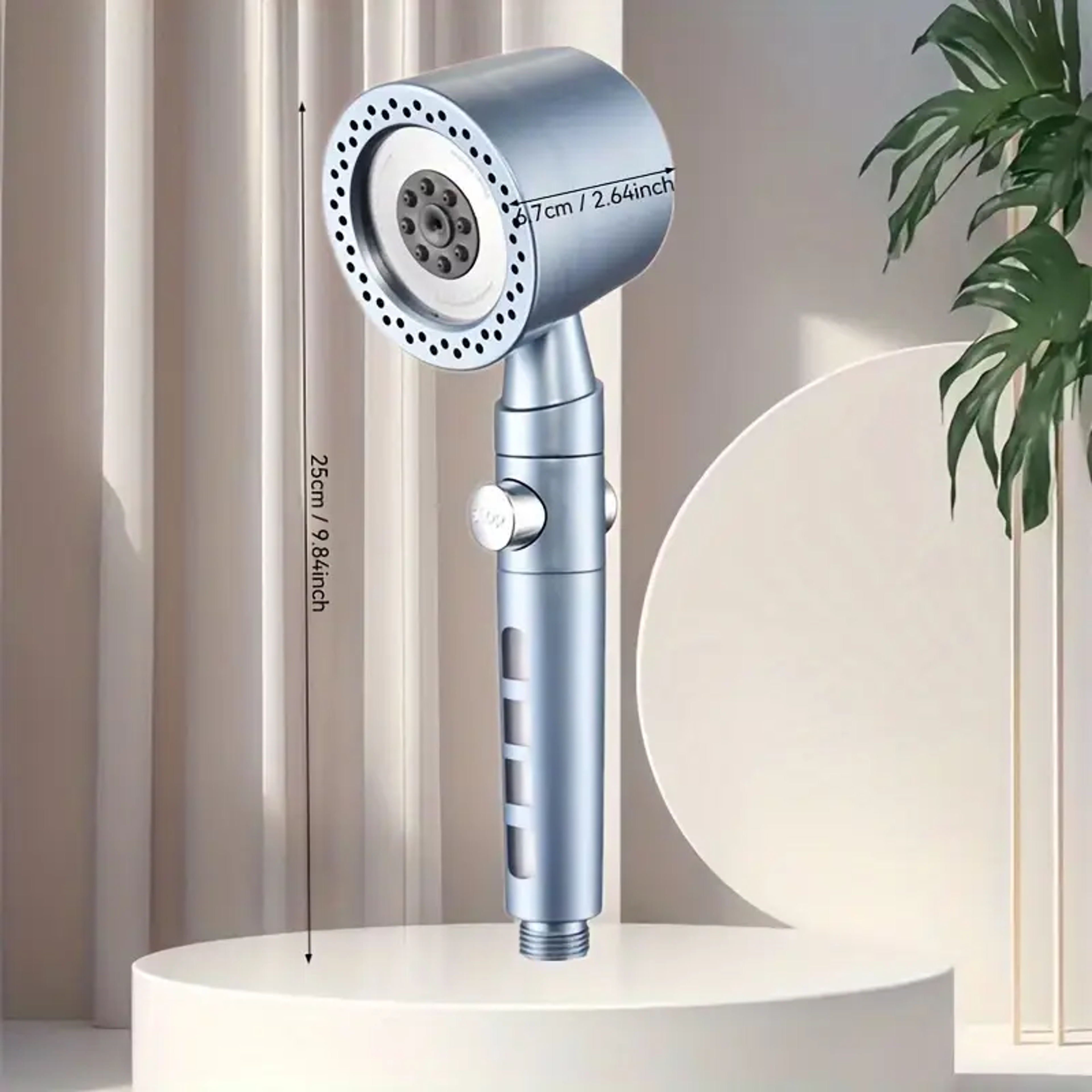 New High Pressure Water Saving Handheld Shower Head With Modes One Button Stop Bathroom Accessories