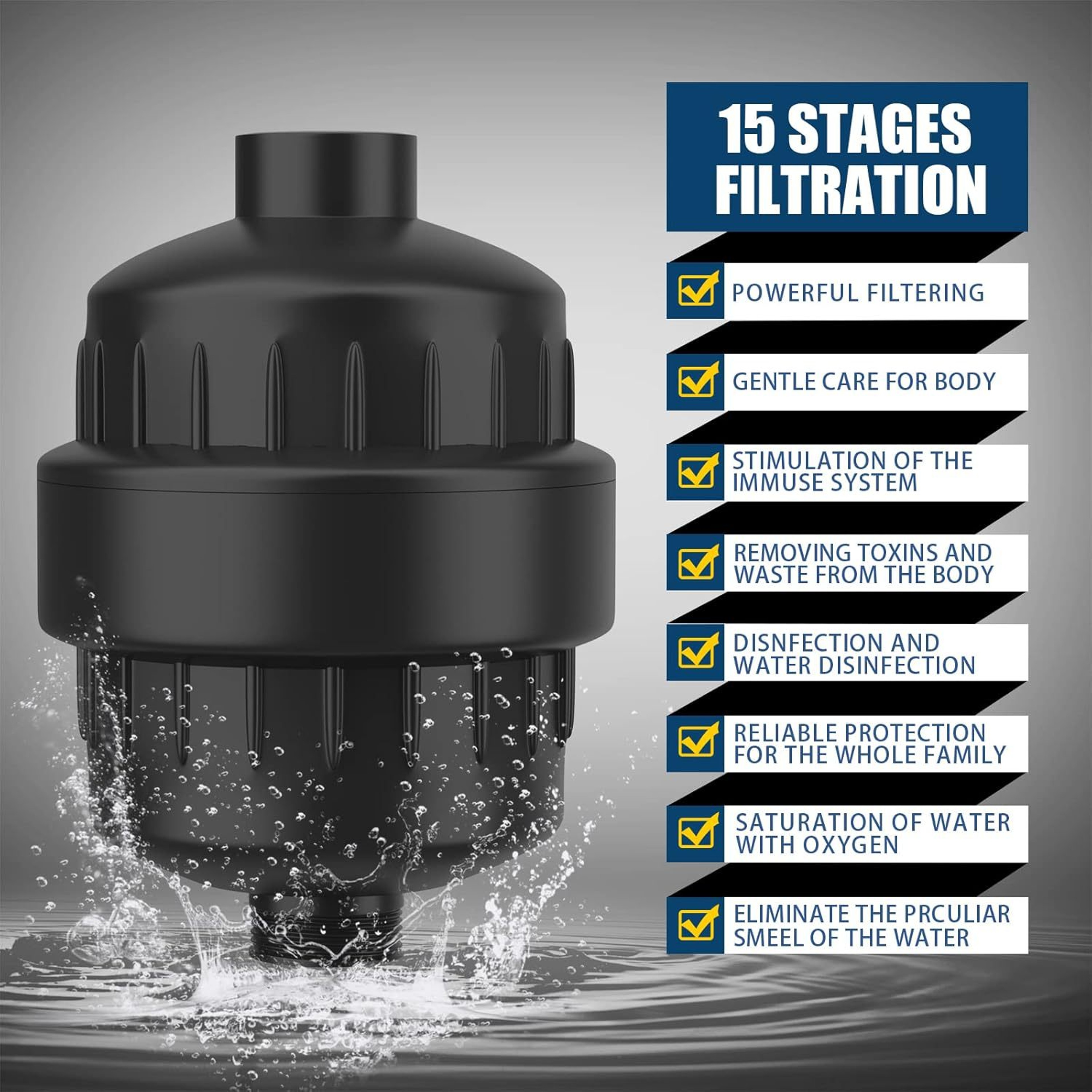 Shower Head Preshower Filter Large Flow Water Purifier Skin Care 2