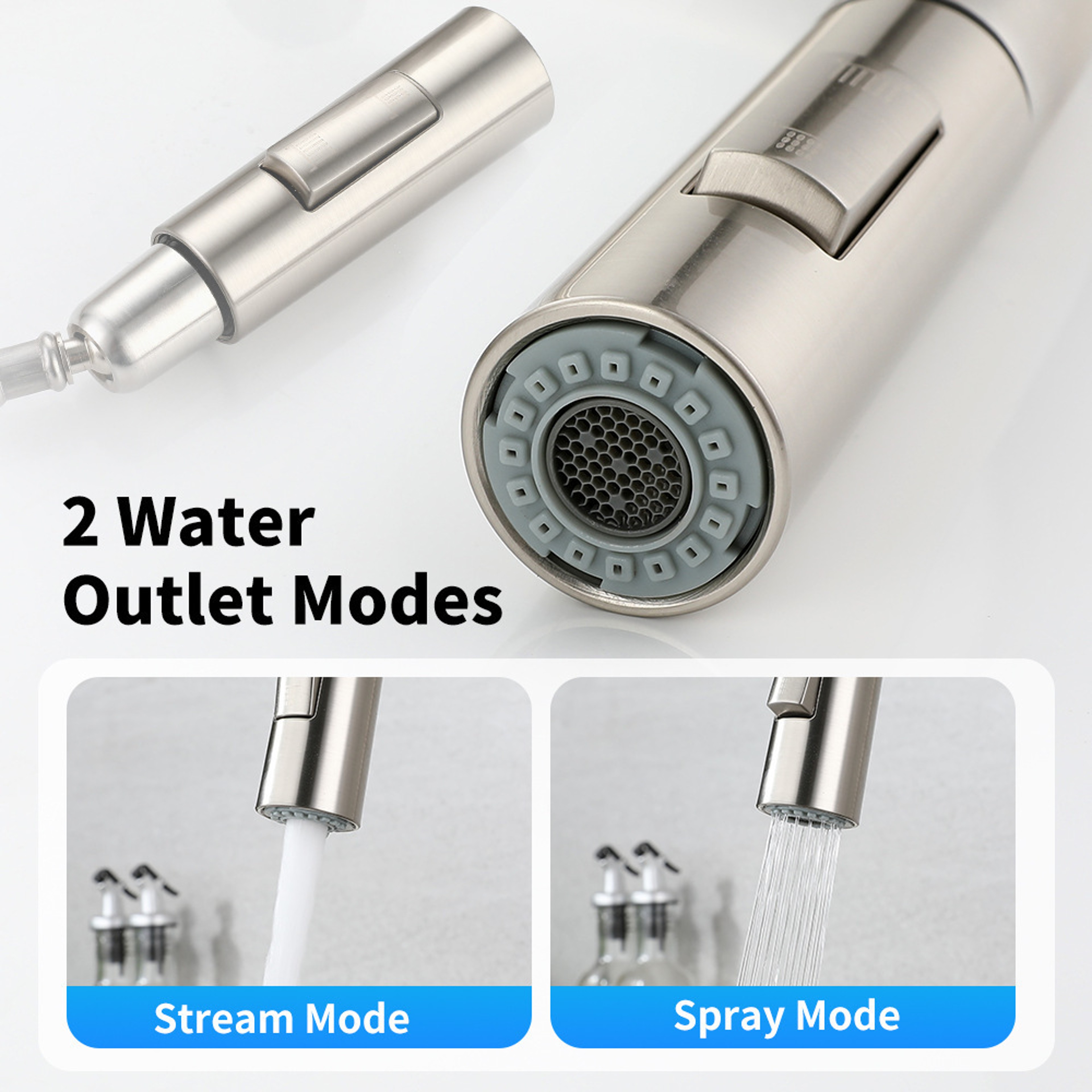 Telescopic Stainless Steel Kitchen Faucet Hot And Cold Pullout Splashproof Sink For Household Use W 2
