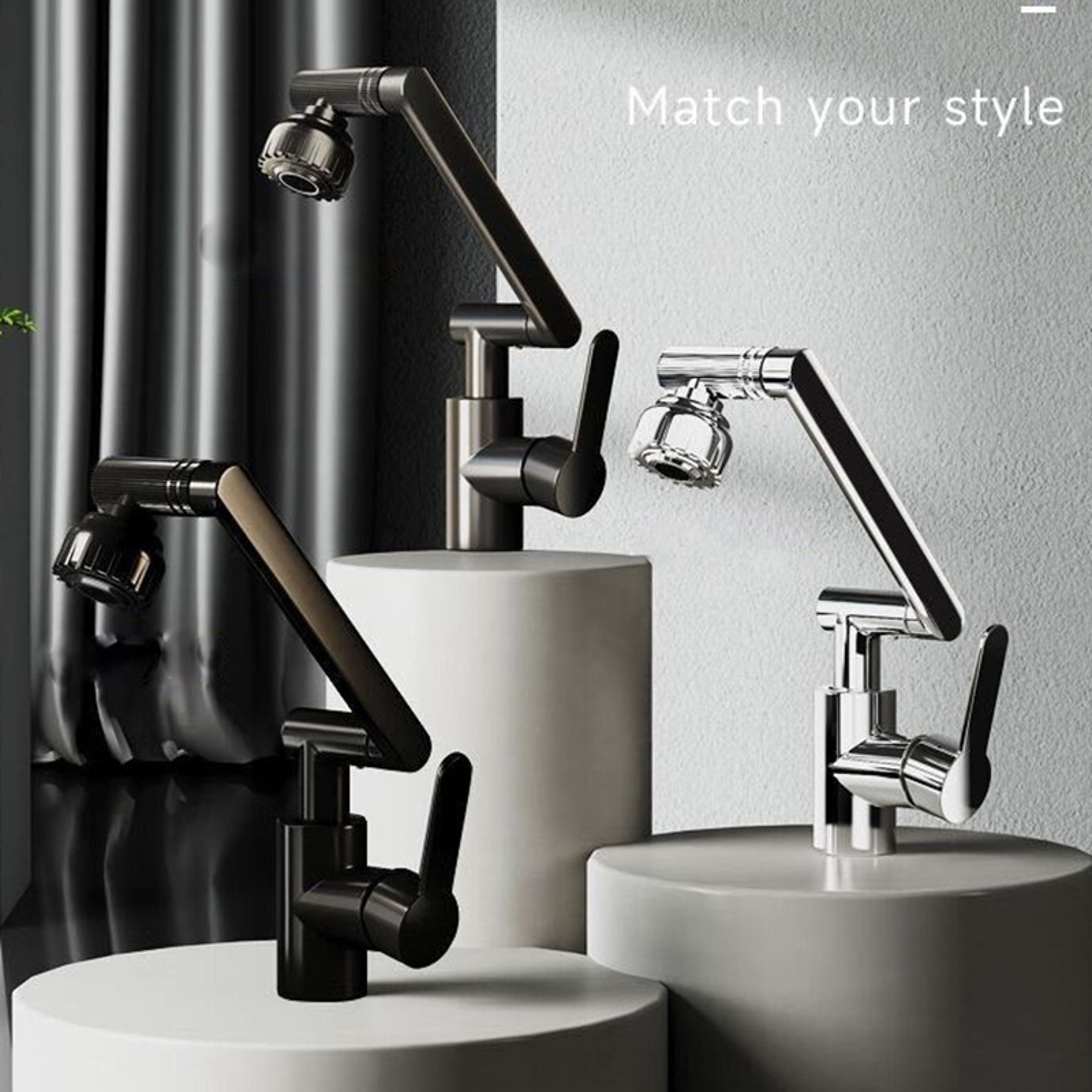 Rotating Dual Mode Faucet Robotic Arm Multifunctional Universal Wash Basin Kitchen Bathroom Hot And 5