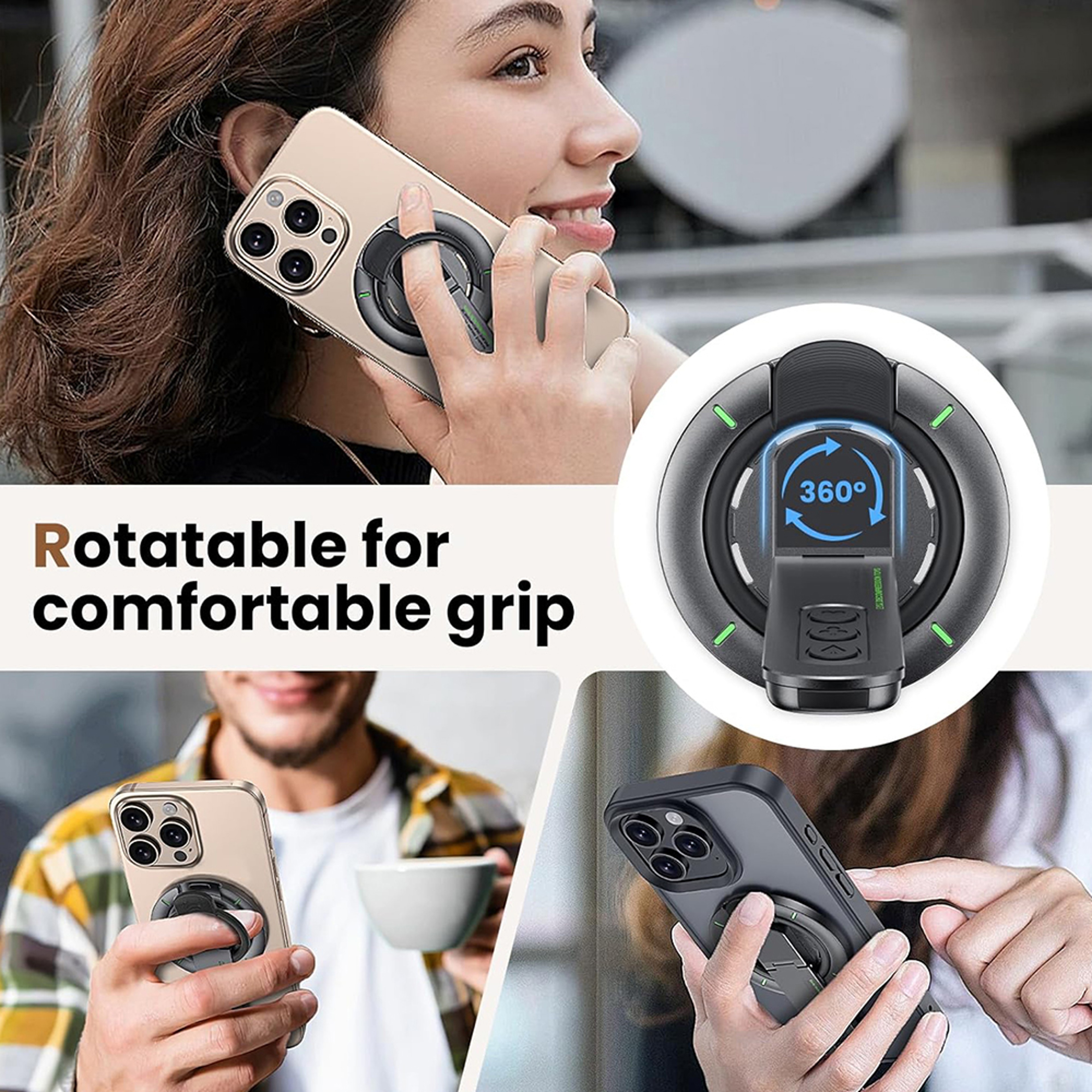 Universal Adjustable Portable Phone Holder Rotation Magnetic Finger Ring Stand For Smartphones 1