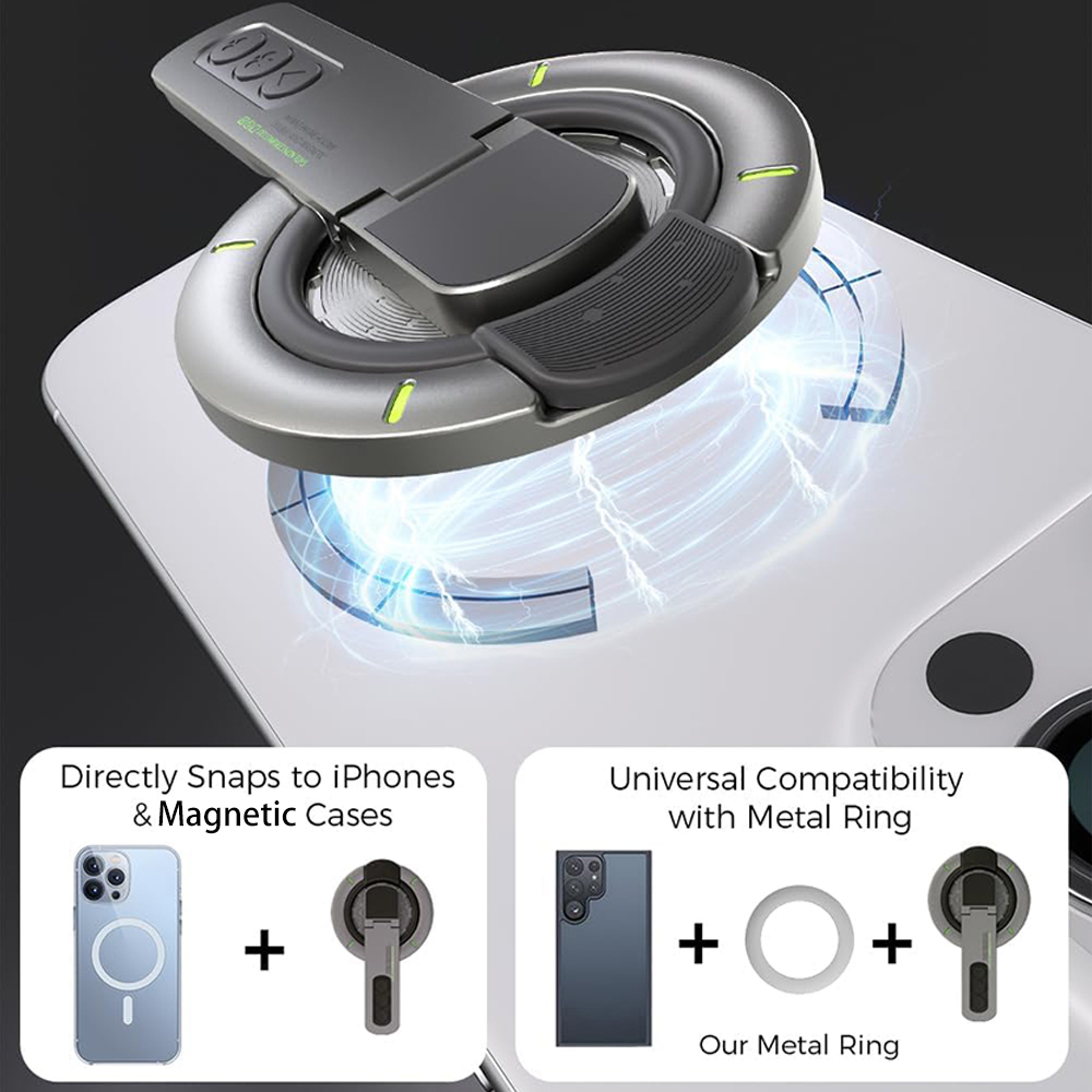 Universal Adjustable Portable Phone Holder Rotation Magnetic Finger Ring Stand For Smartphones 2