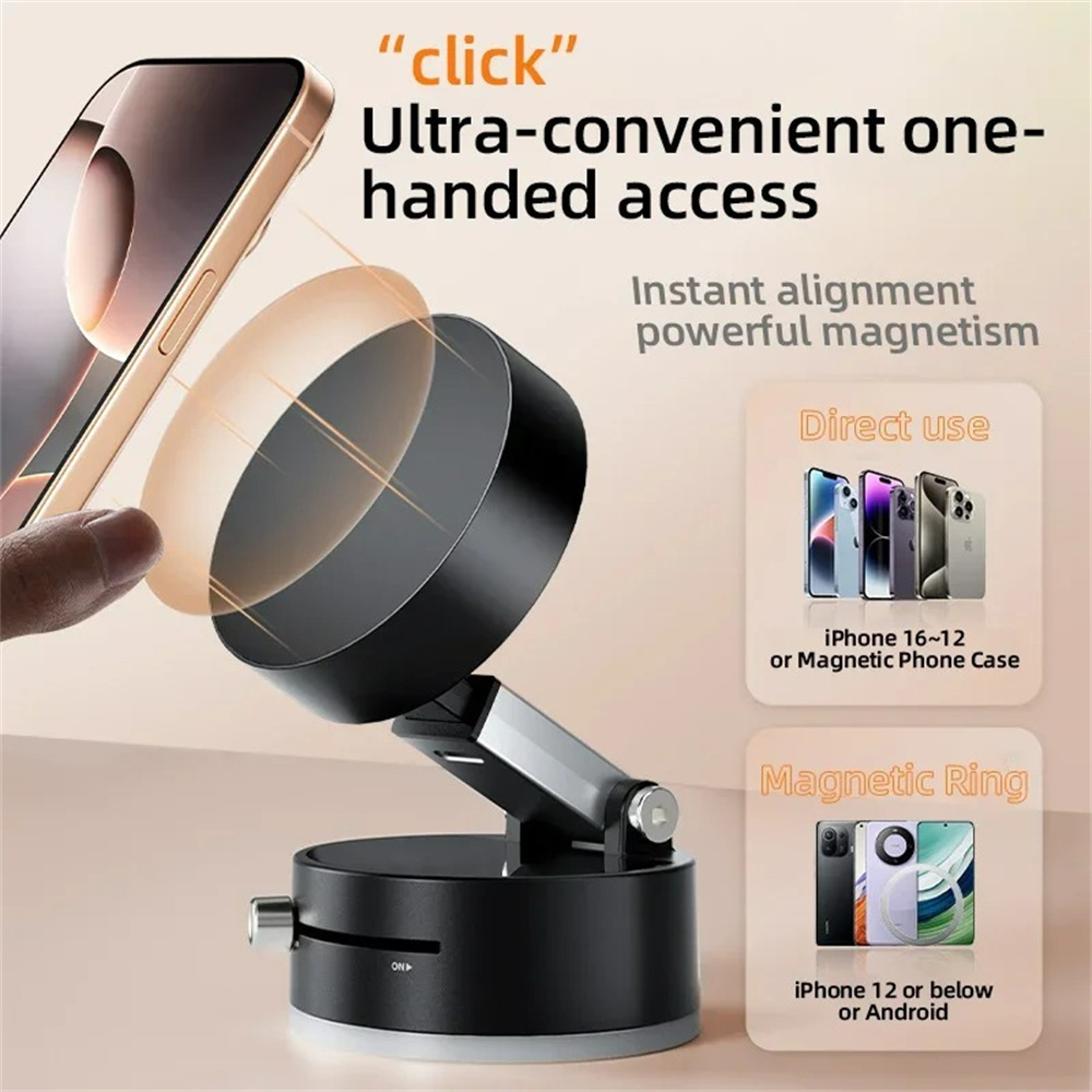 Universal Foldable Magnetic Phone Stand With Suction Cup Holder For Smartphones Kitchen Lazy Stand 2