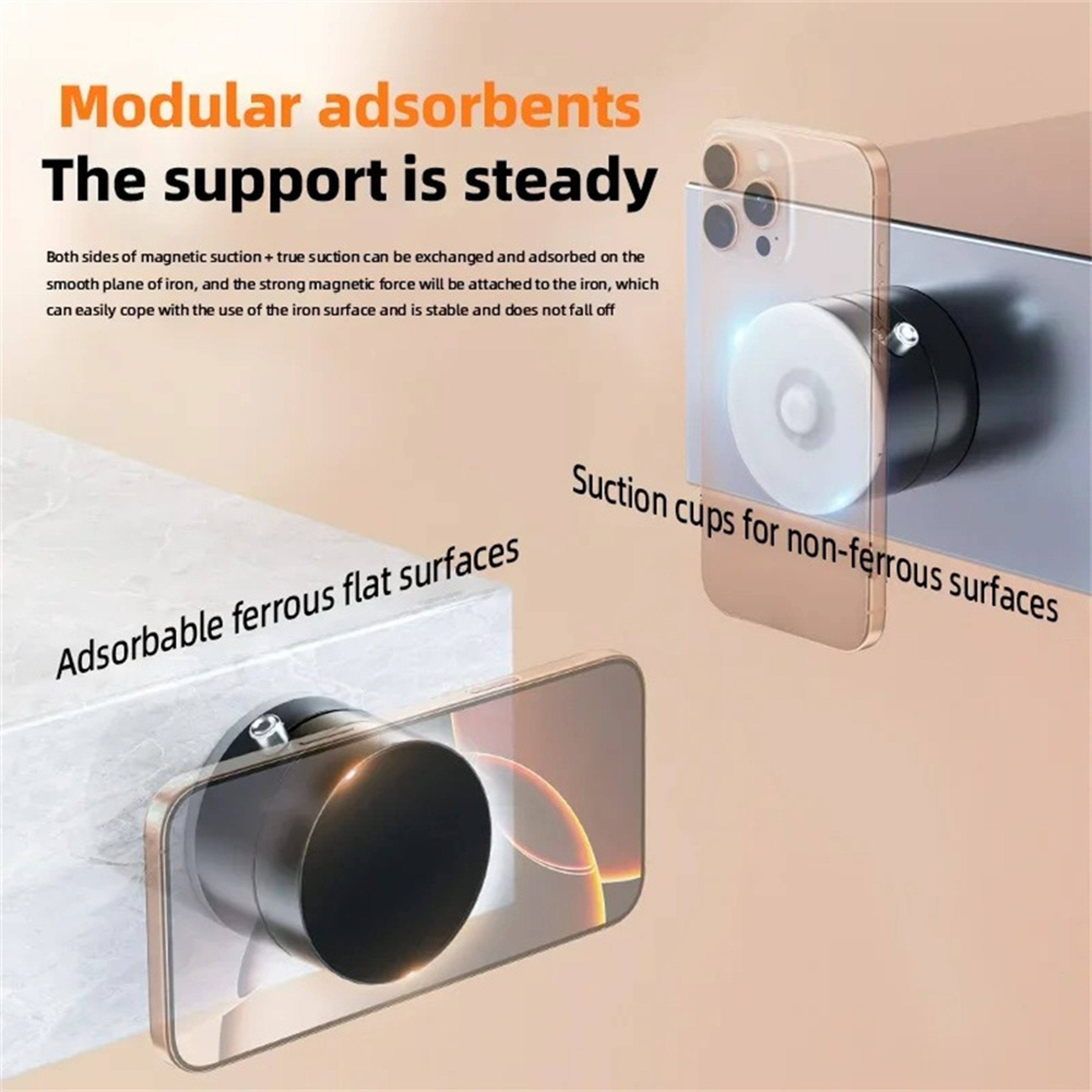 Universal Foldable Magnetic Phone Stand With Suction Cup Holder For Smartphones Kitchen Lazy Stand 4
