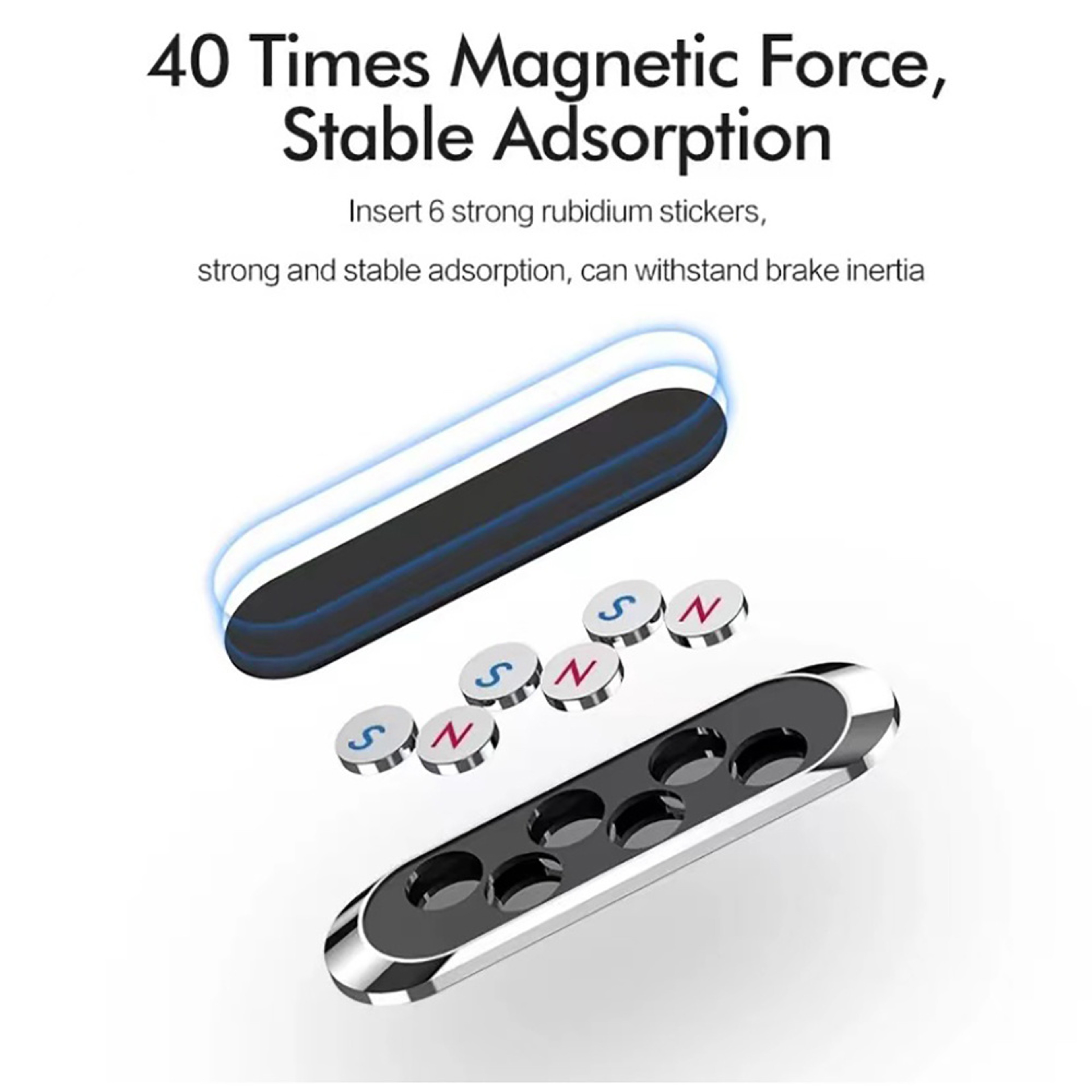 Universal Magnetic Car Phone Holder Stand Dashboard GPS Navigation Mount Bracket Smartphone Holder 5
