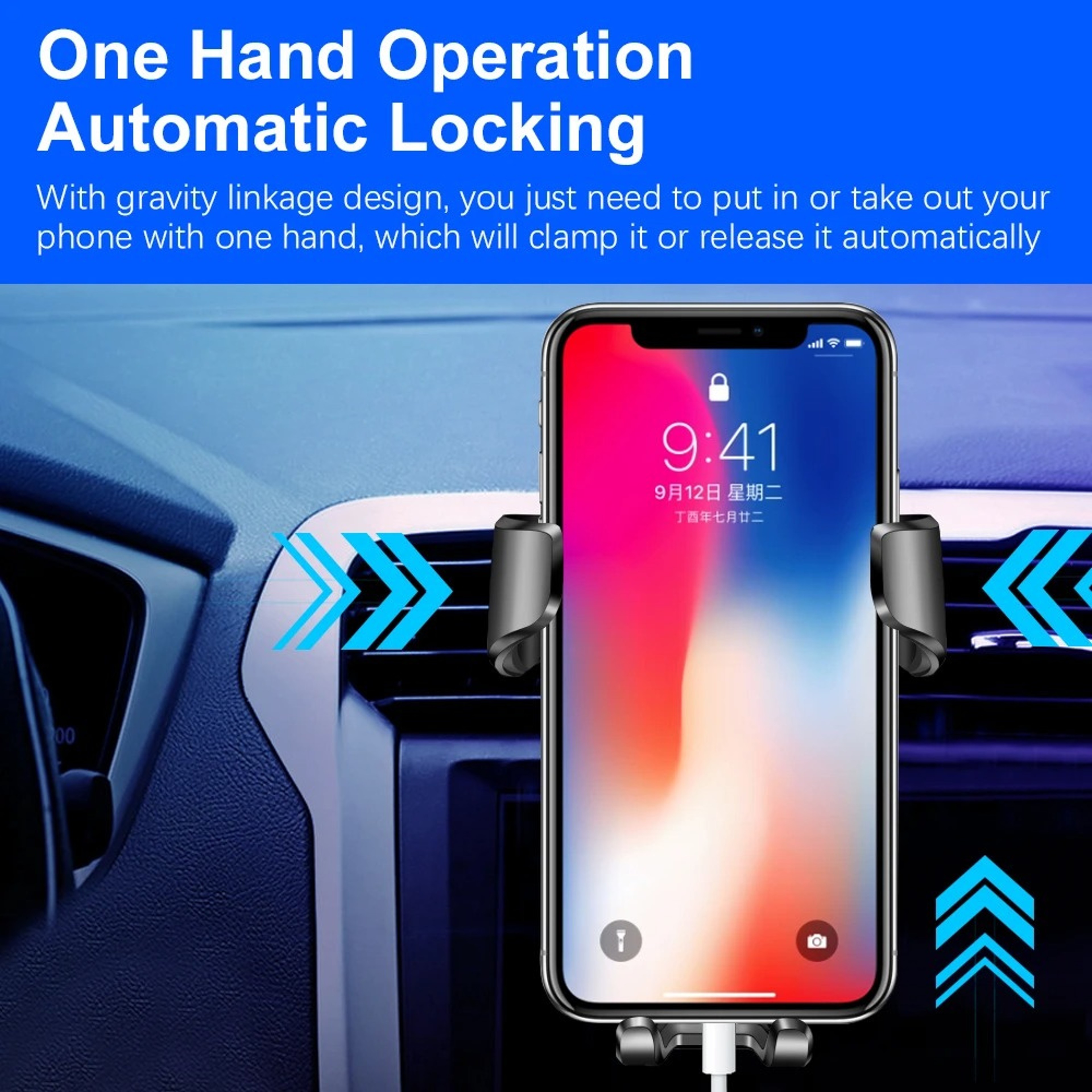 Car Mobile Phone Holder GPS Navigation Holder Car Air Vent Clip Mount Bracket Gravity Support Brack 1