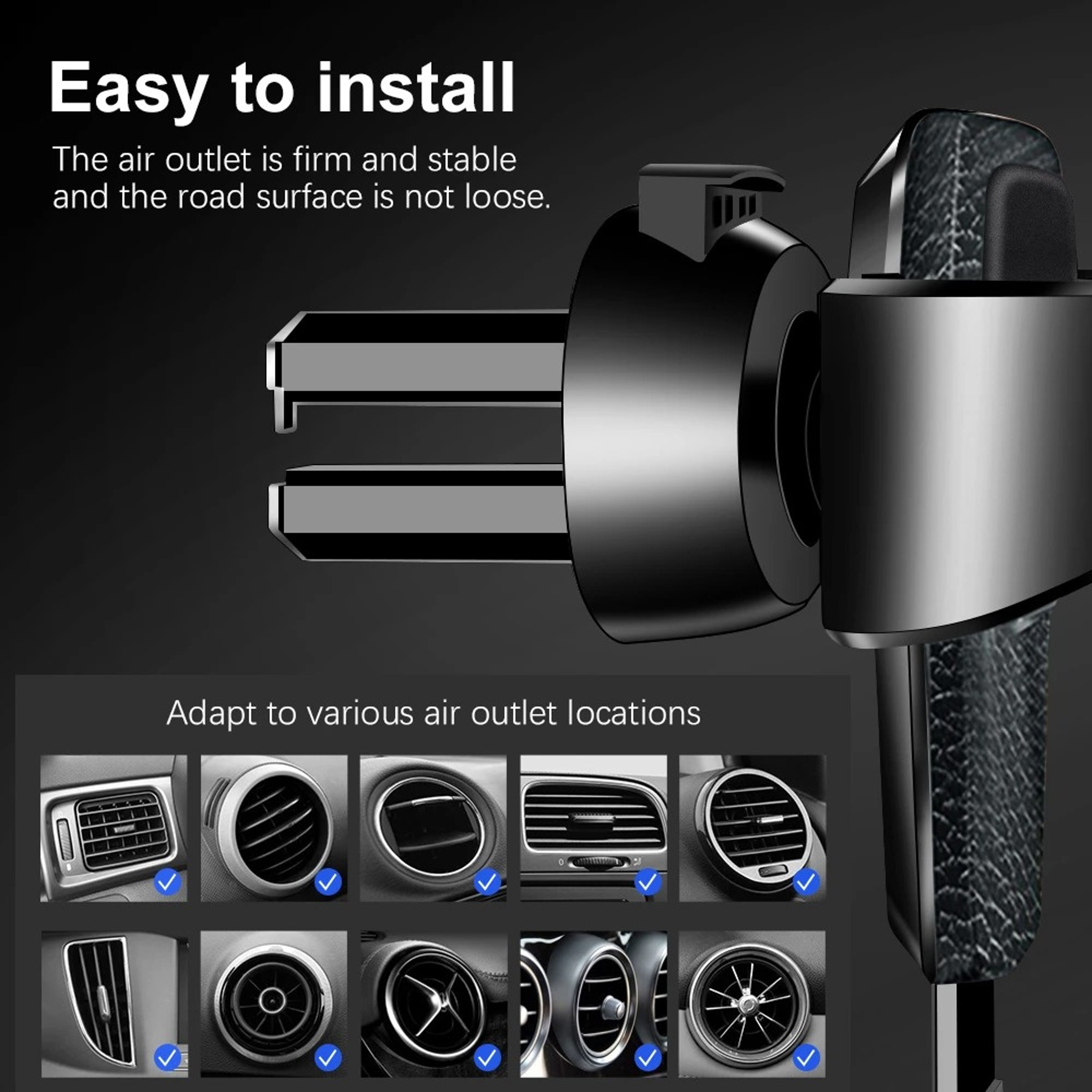 Car Mobile Phone Holder GPS Navigation Holder Car Air Vent Clip Mount Bracket Gravity Support Brack 3
