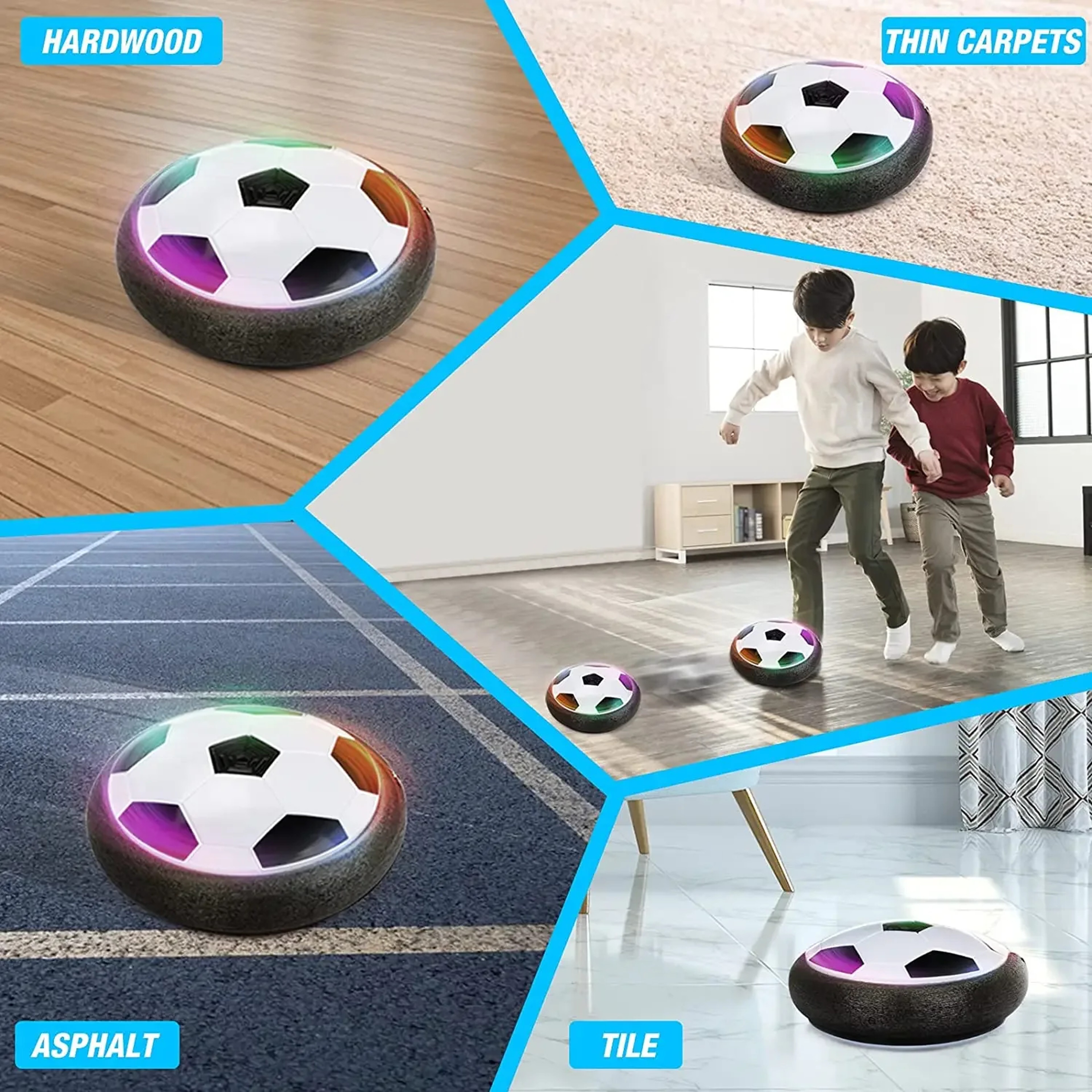 Electric Floating Football Hover Soccer Ball Toys for Kids with LED Light Music Soccer Ball Sport for Children Outdoor – view 2