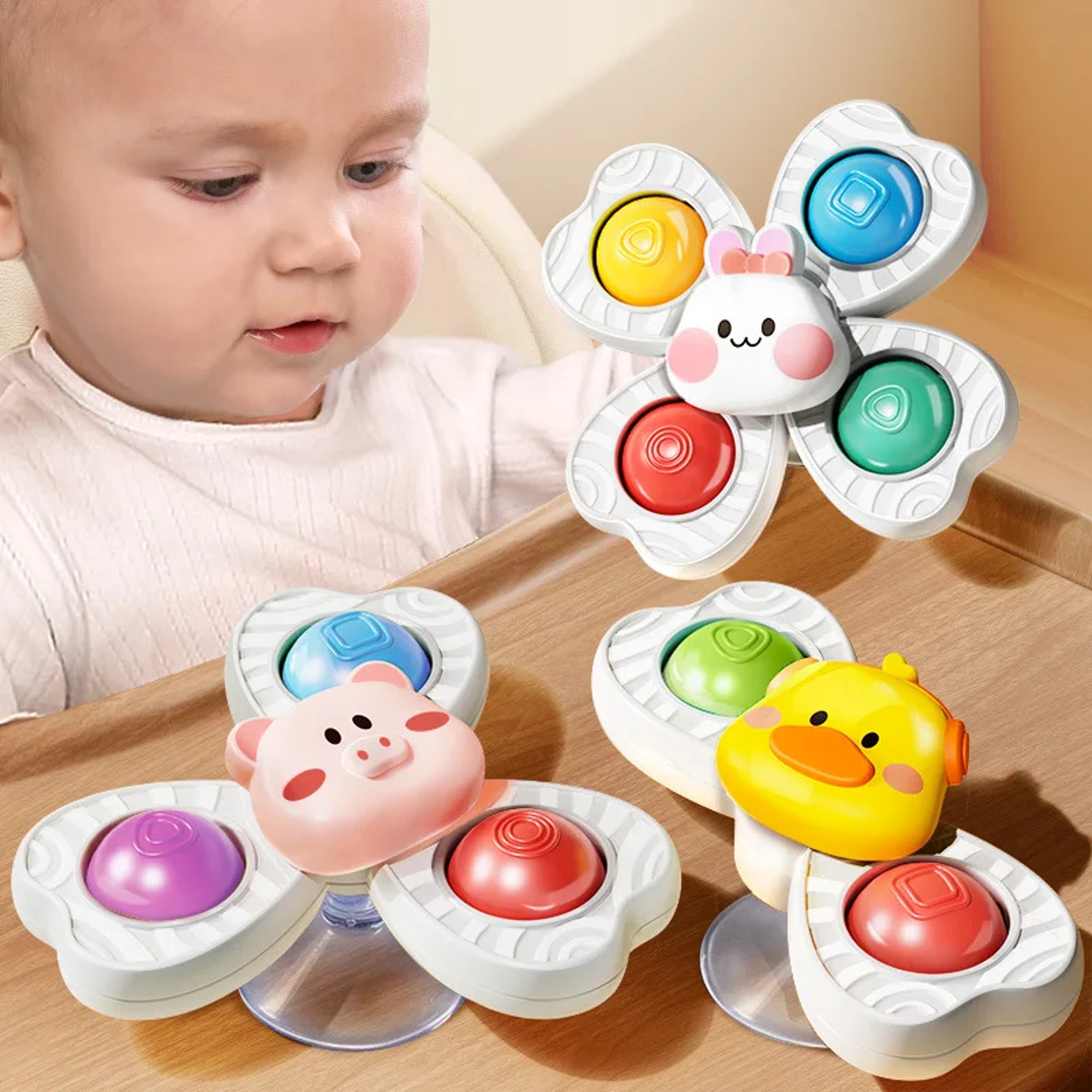 Rotating Baby Sucker Spinning Toys Montessori Education Bathroom Toys for Toddlers Infant Bath Toys – view 7