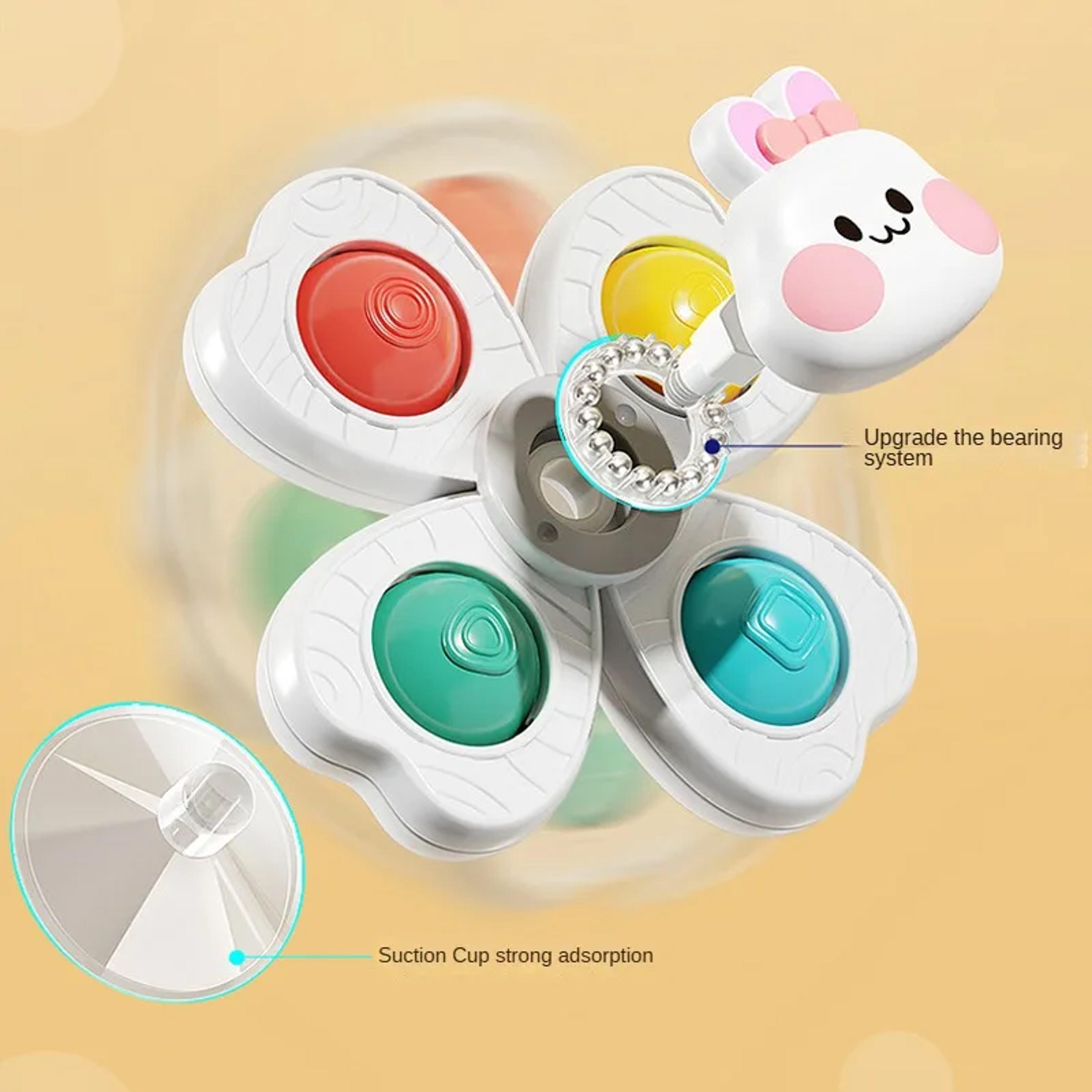 Rotating Baby Sucker Spinning Toys Montessori Education Bathroom Toys for Toddlers Infant Bath Toys – view 6