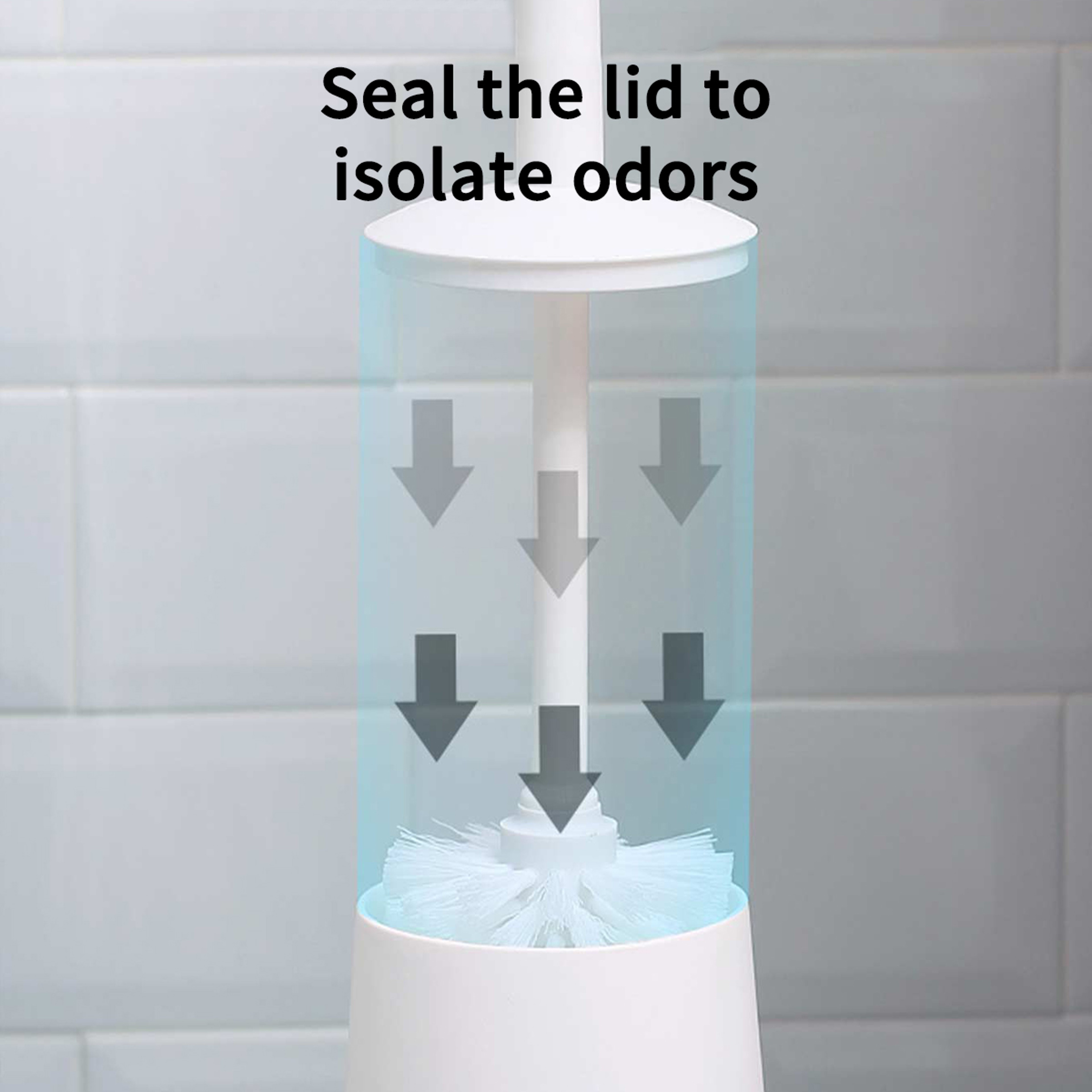 Long Handle Toilet Cleaning Brush With Standing Base Plastic WC Bathroom Accessories 4
