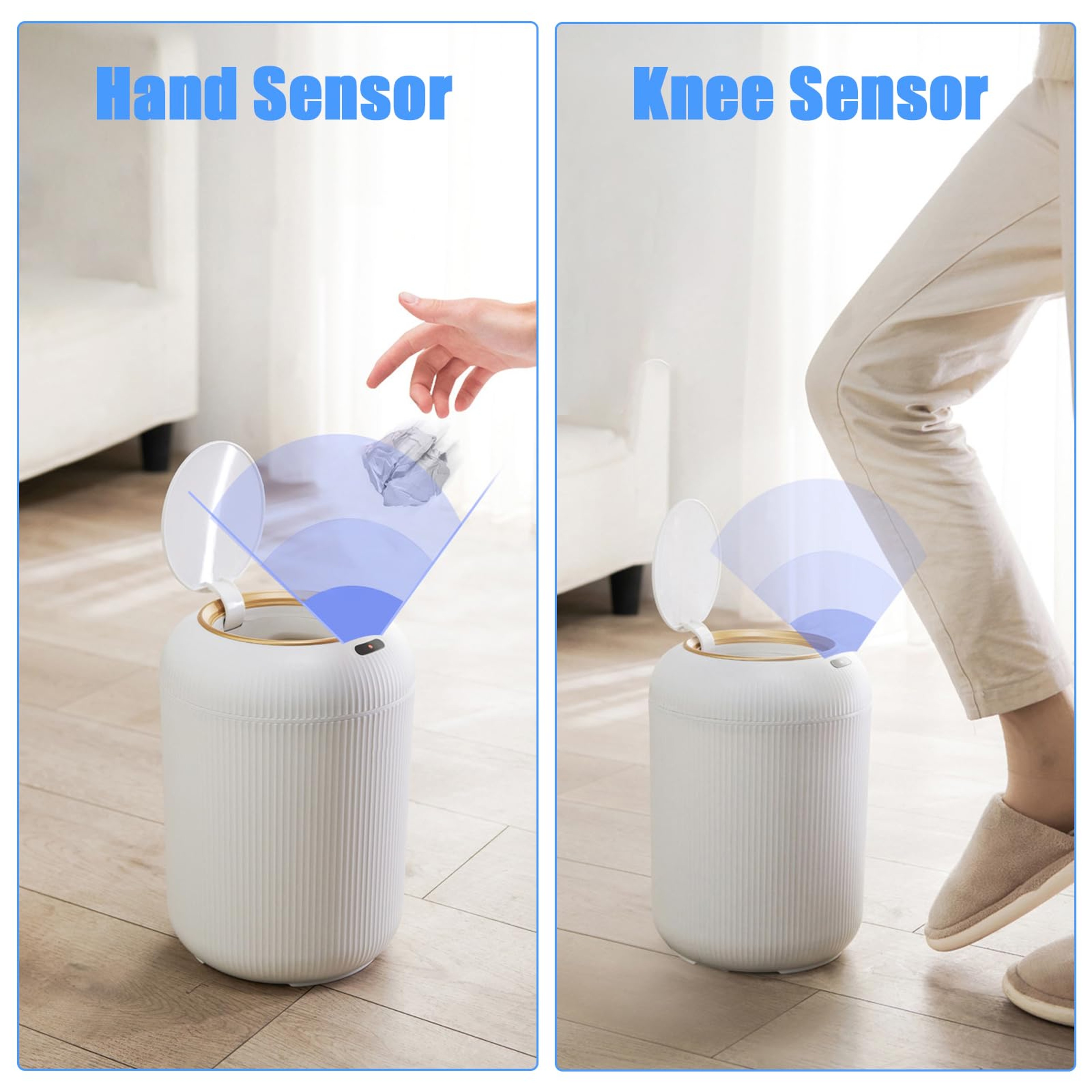 Motion Sensor Trash Can For Bedroom Bathroom Kitchen Automatic Smart Trash Can With Lid 3