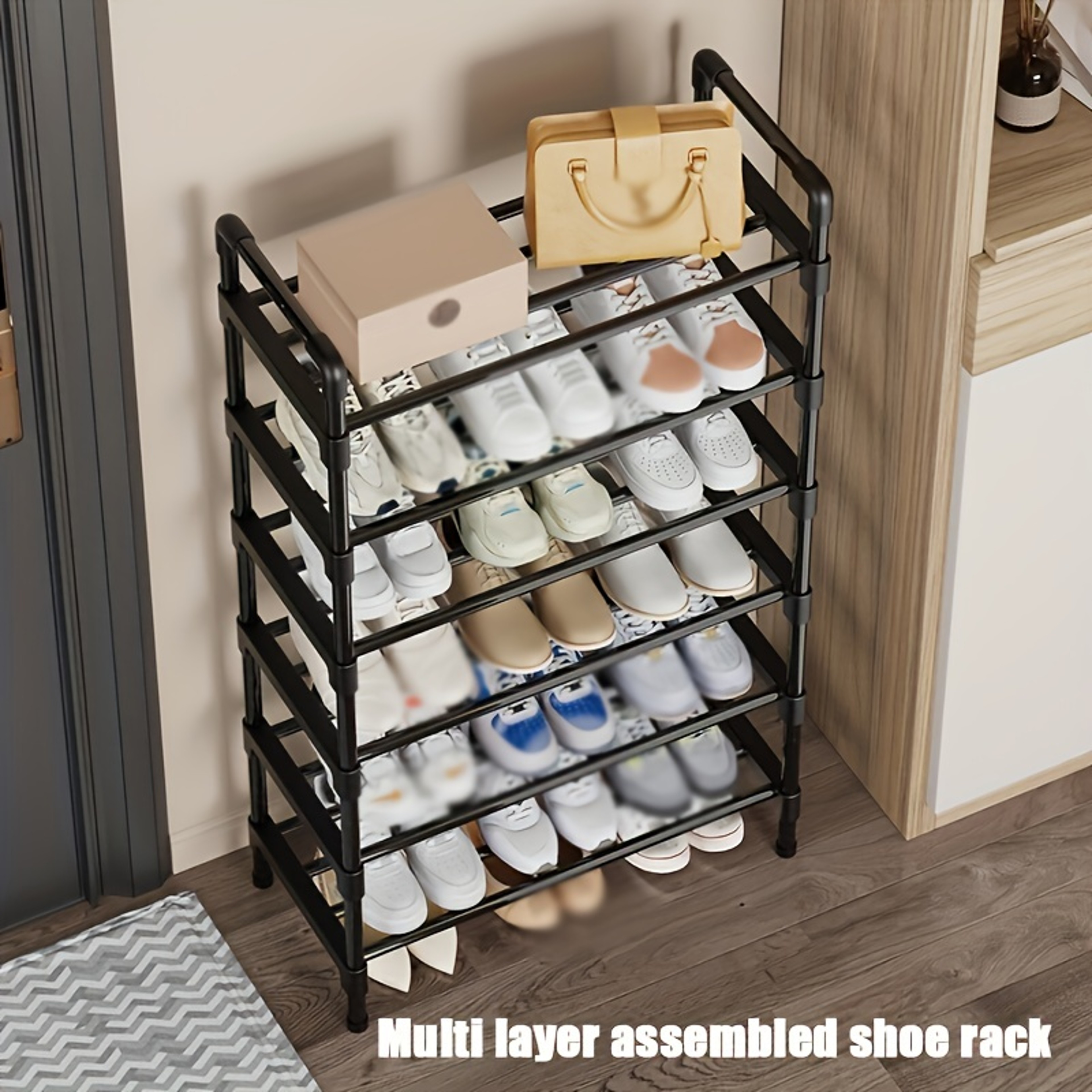 Stackable MultiTier Metal Shoe Rack Organizer Freestanding Storage For Closet Bedroom Indoor And Ou 1