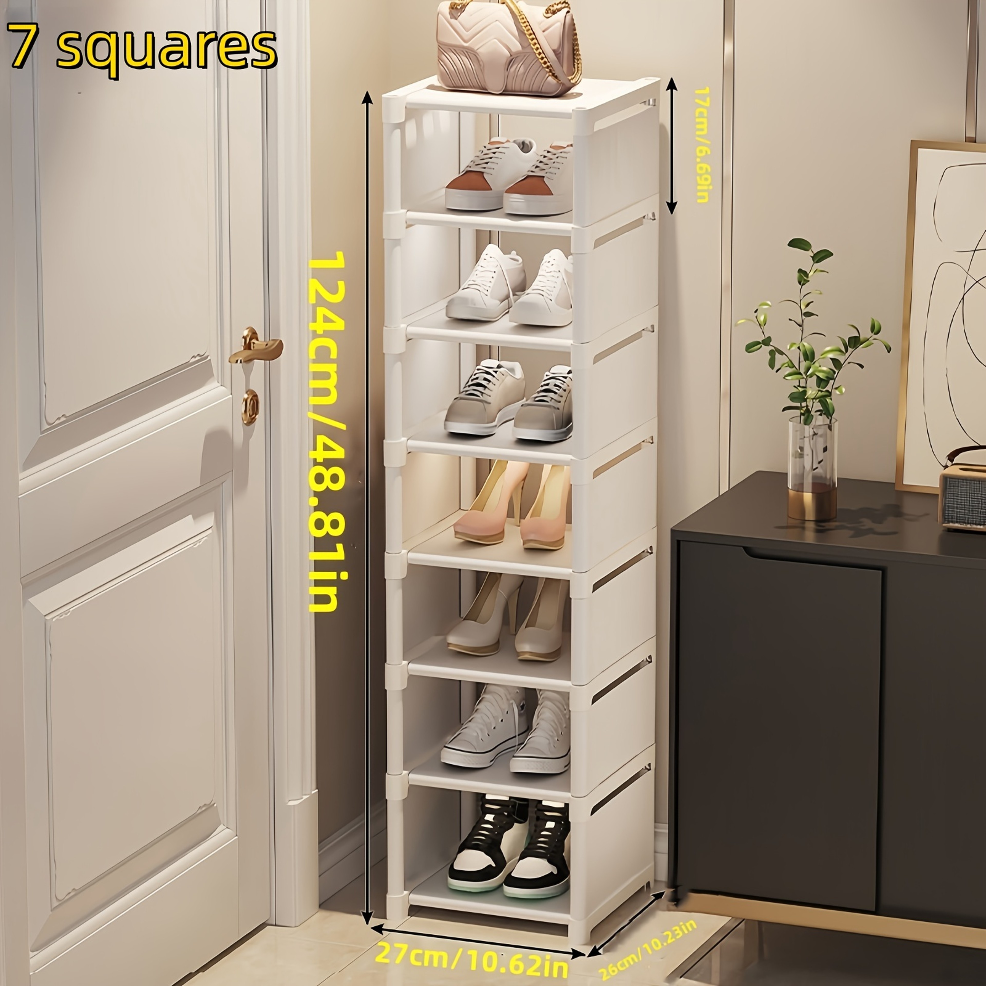 MultiTier Metal Frame Shoe Rack Space Saving For Sneakers Sandals Entryway Easy Assembly Fabric She 5