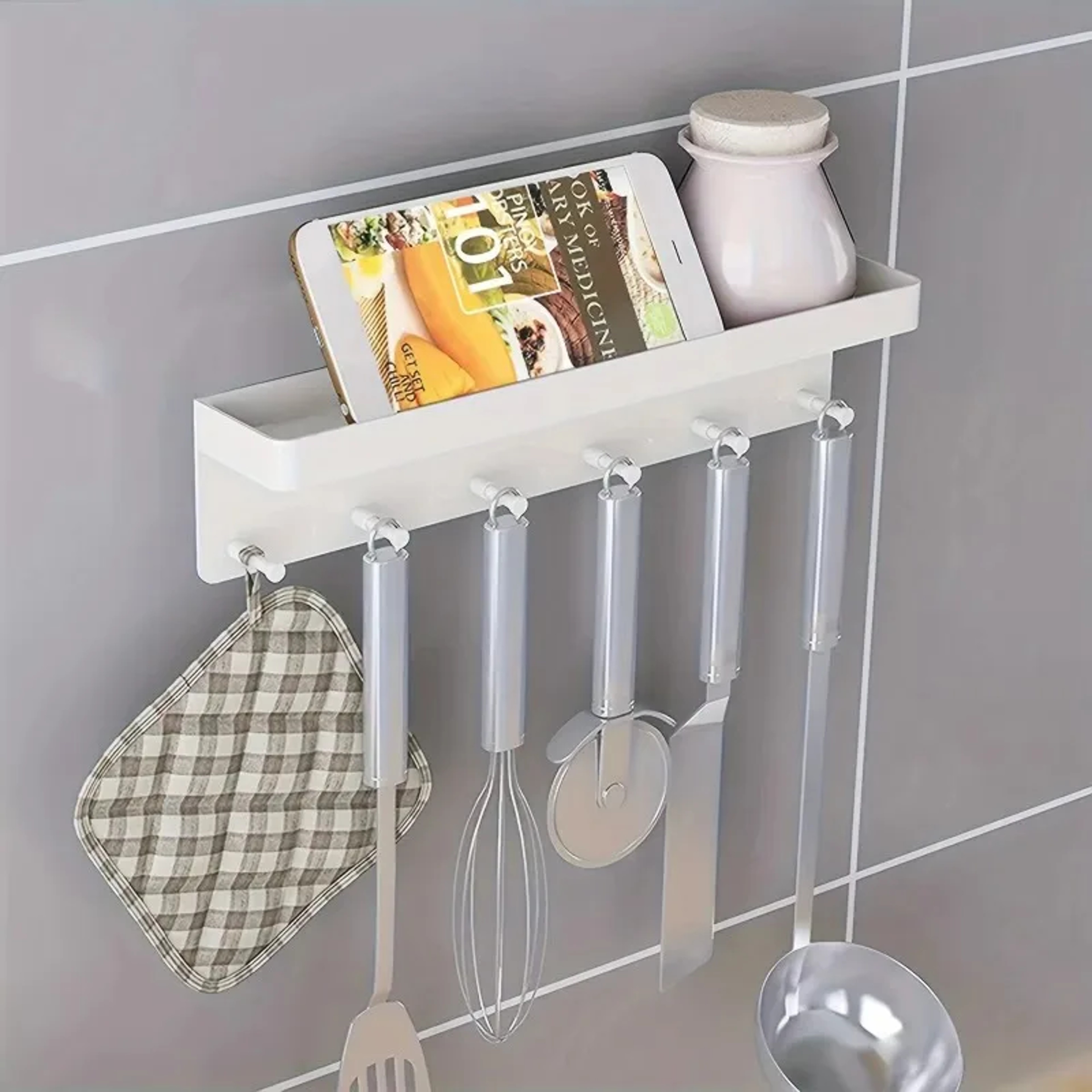 WallMounted Key Holder With Mail Shelf And Hooks Organizer For Kitchen Bathroom And Entryway Storag 1