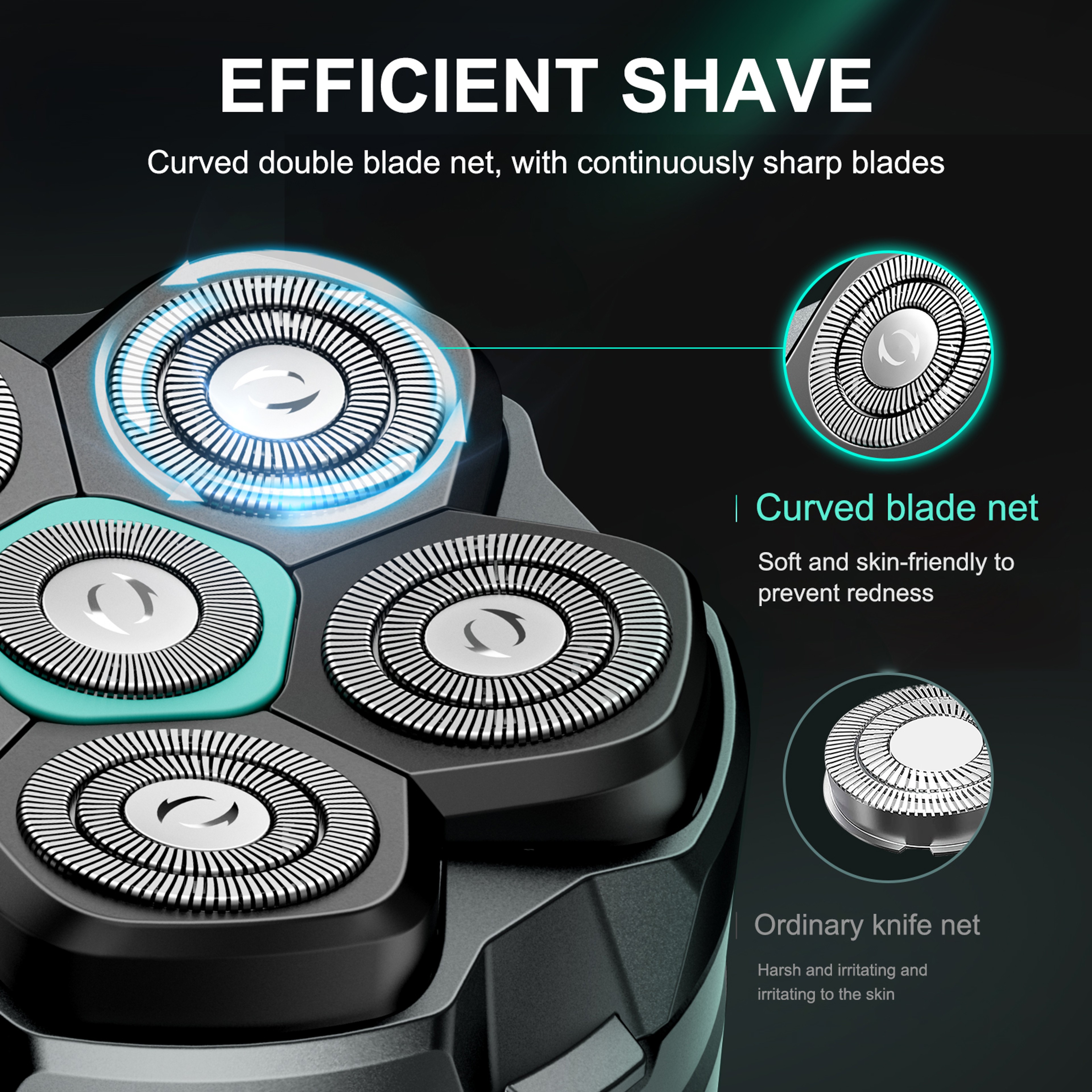 Replaceable 6D Magnetic Razor Head For Shaver Waterproof Stainless Steel Blade 1