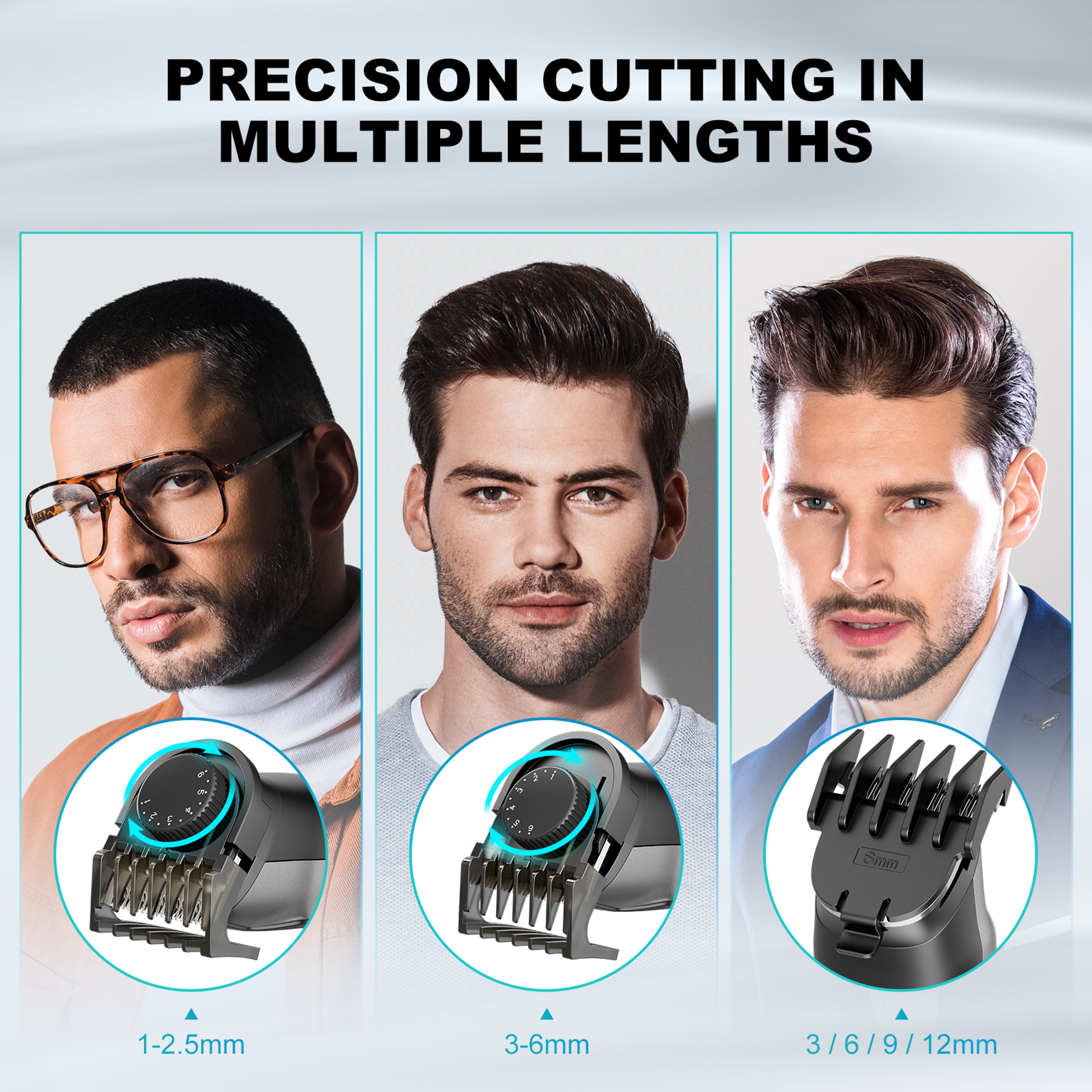 Cordless Hair Clipper With LED Display Rechargeable Beard  Nose Trimmer Grooming Kit 5