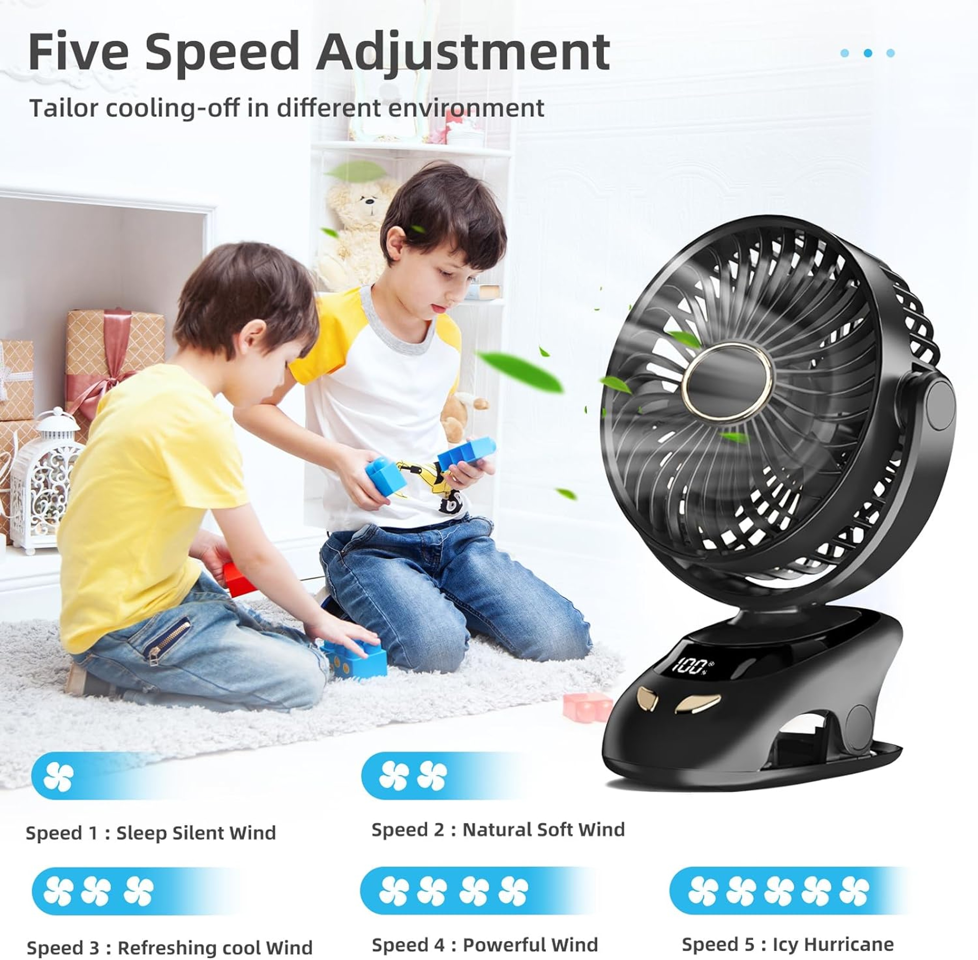 Portable USB Clip Fan For Home Office Travel  Outdoors Compact  Convenient 2